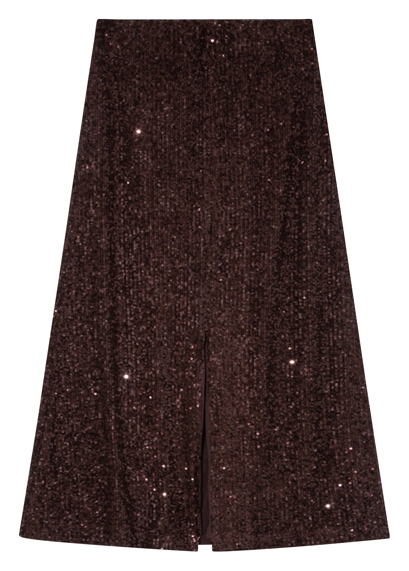 Lange trapeze rok met pailletten GRACE ET MILA Bruin