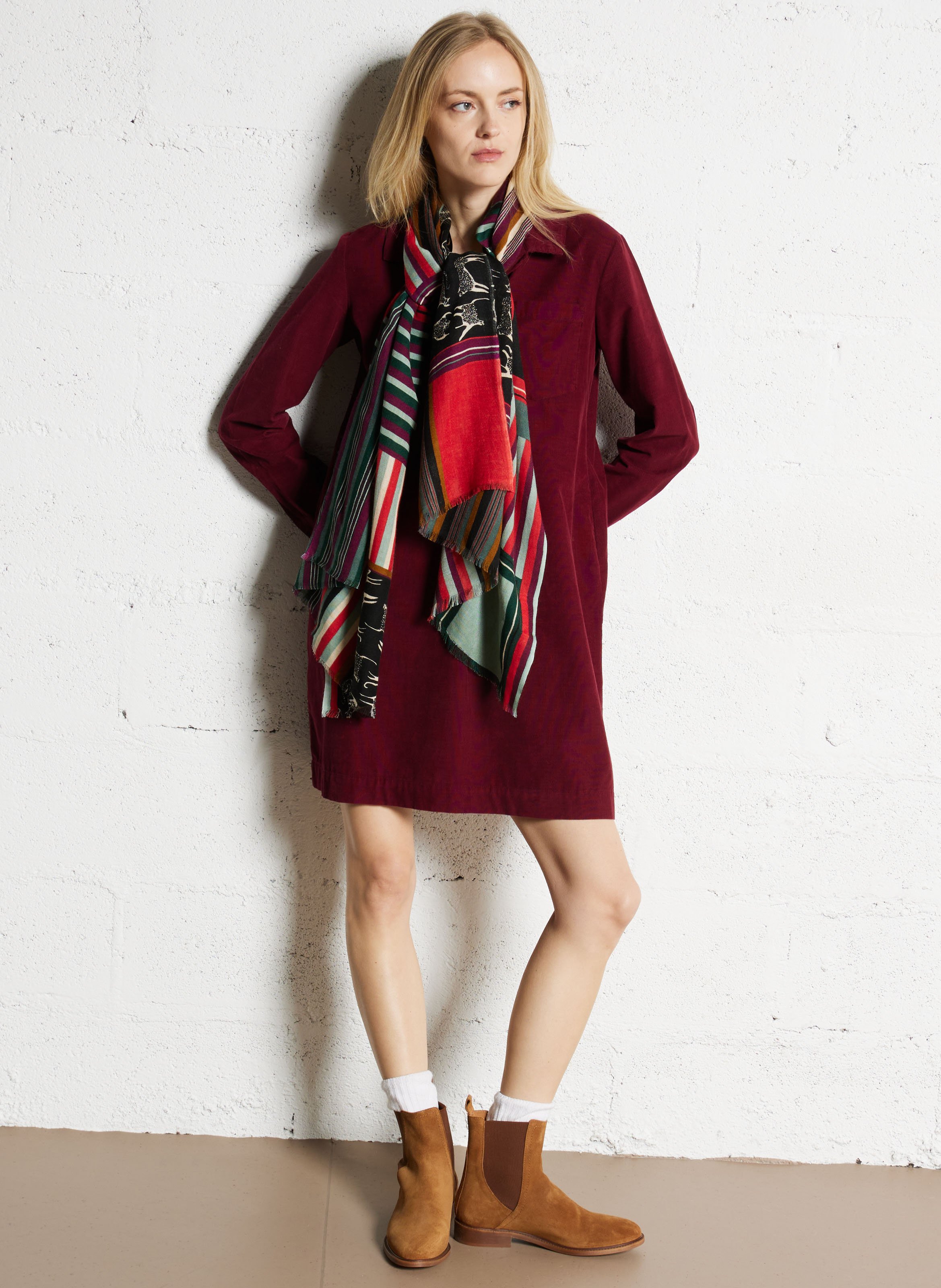 Robe courte en coton NICE THINGS Prune