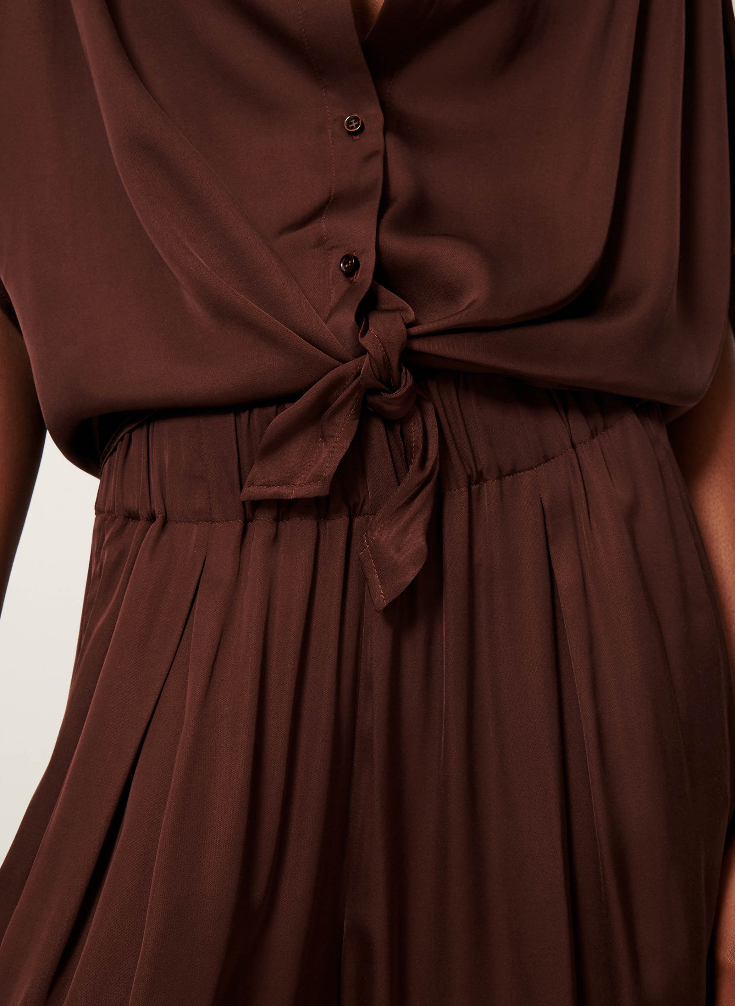 Fluid high-waisted wide-leg pants SESSUN Brown