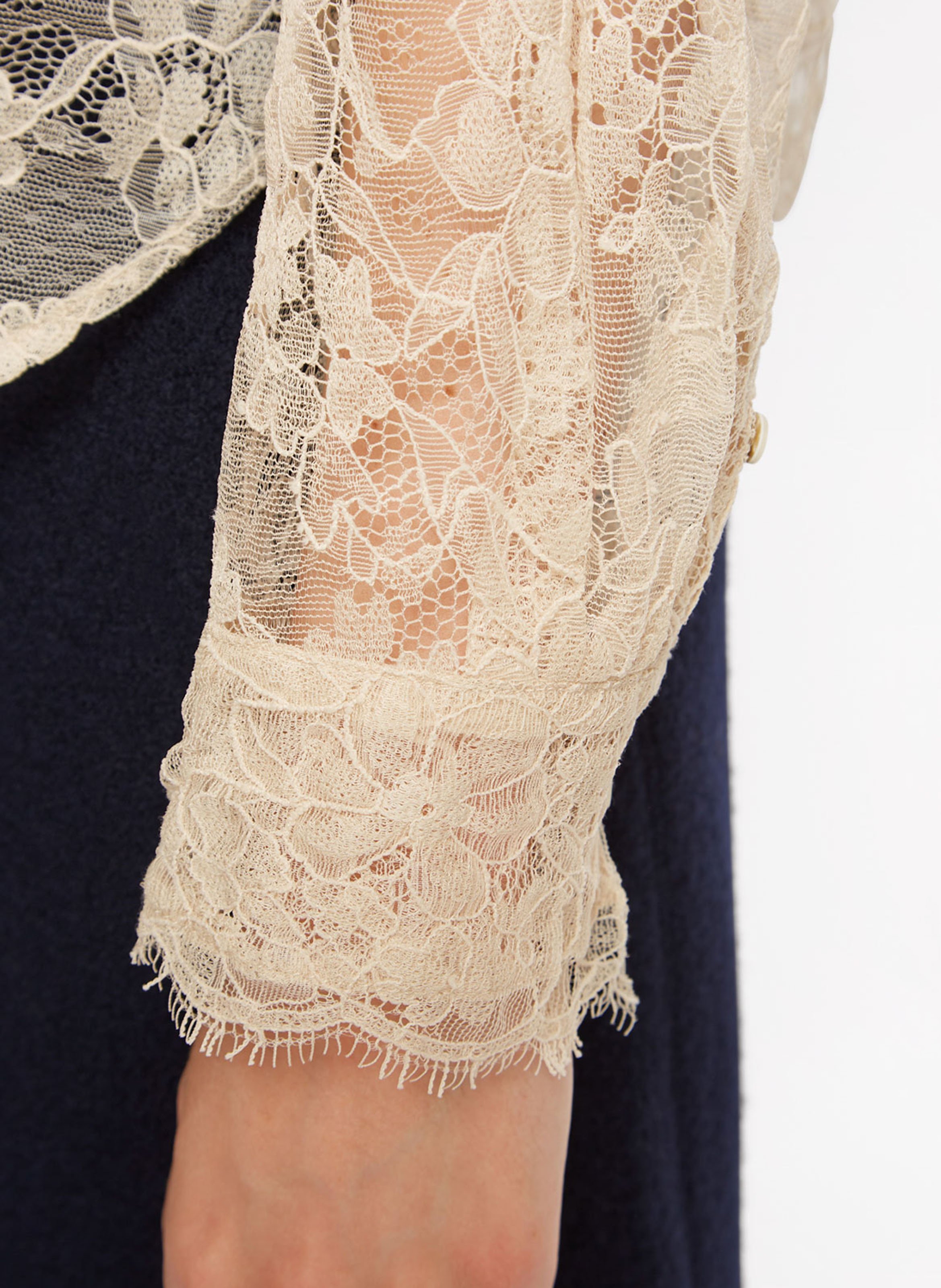 Chemise col classique en dentelle ROSEANNA Blanc