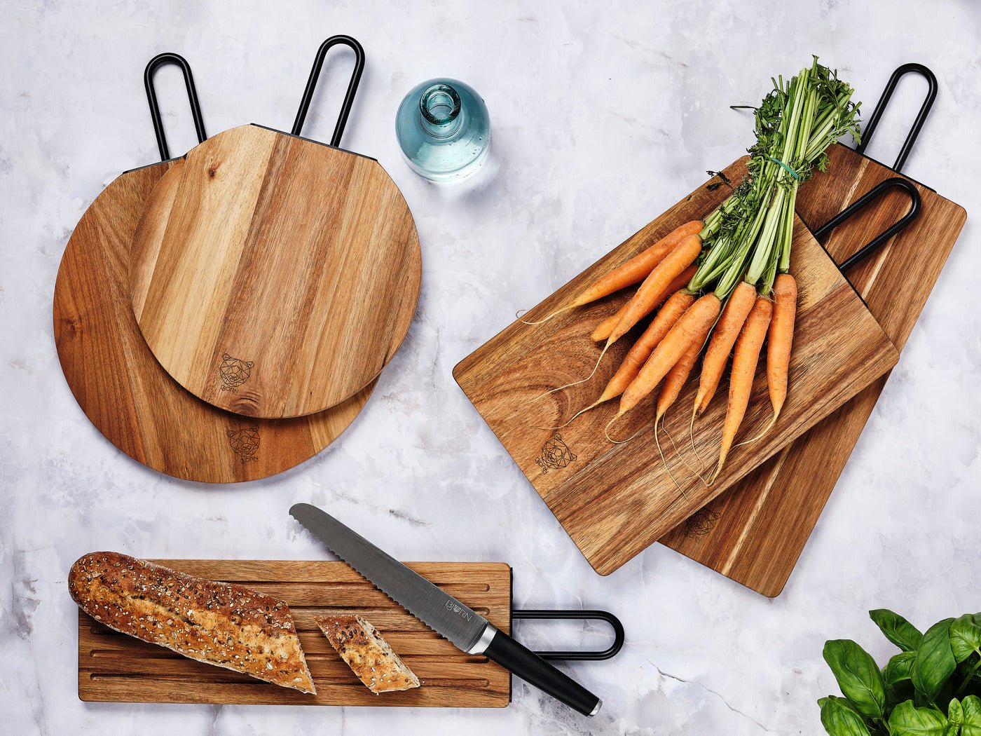 Acacia Wood Bread Board Stine - 39 x 13cm BJORN Brown