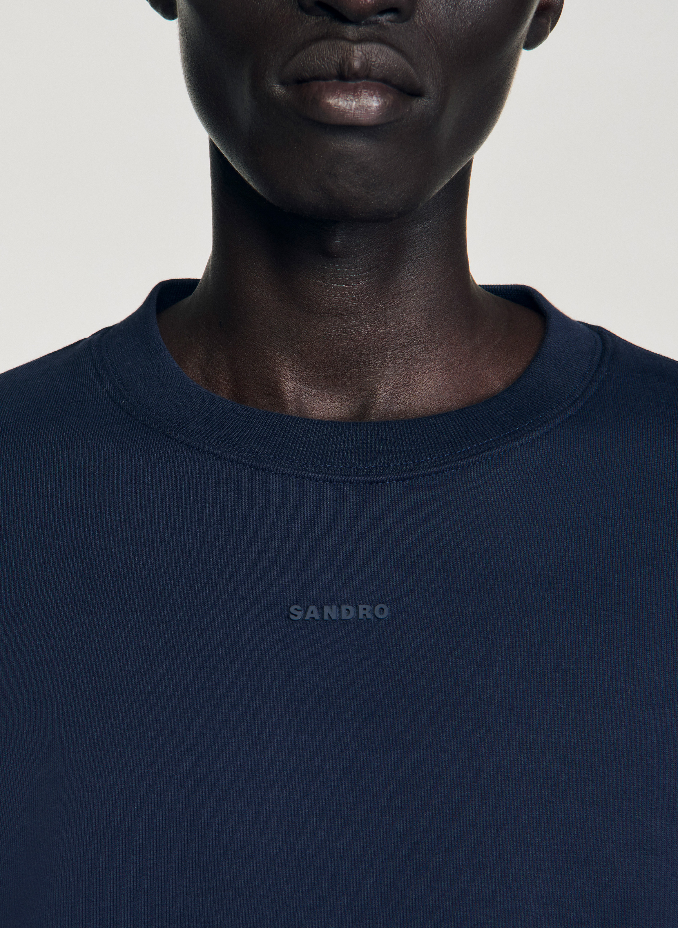 Geborduurd katoenen sweatshirt SANDRO Blauw