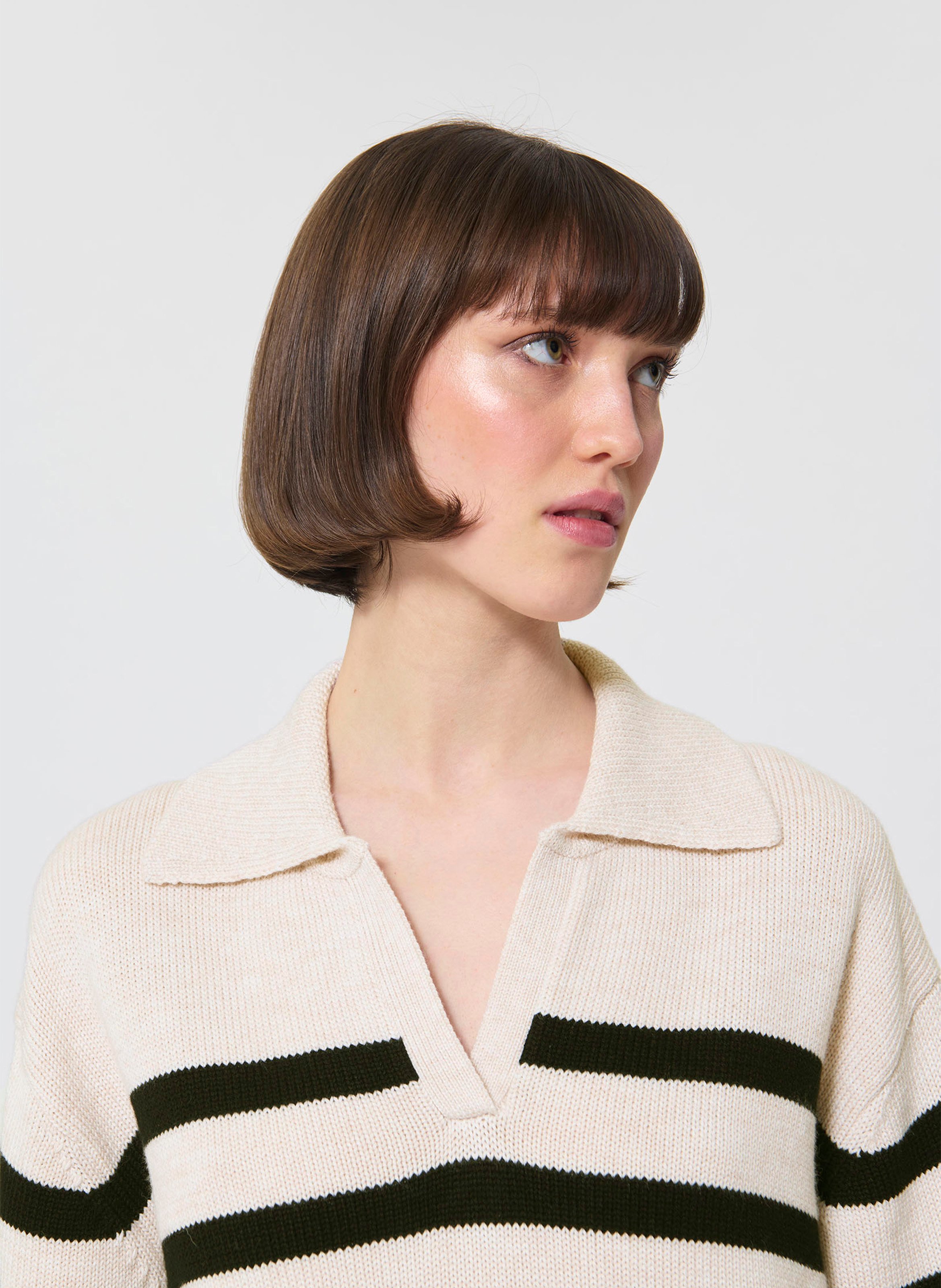 Pull col V  TARA JARMON Beige