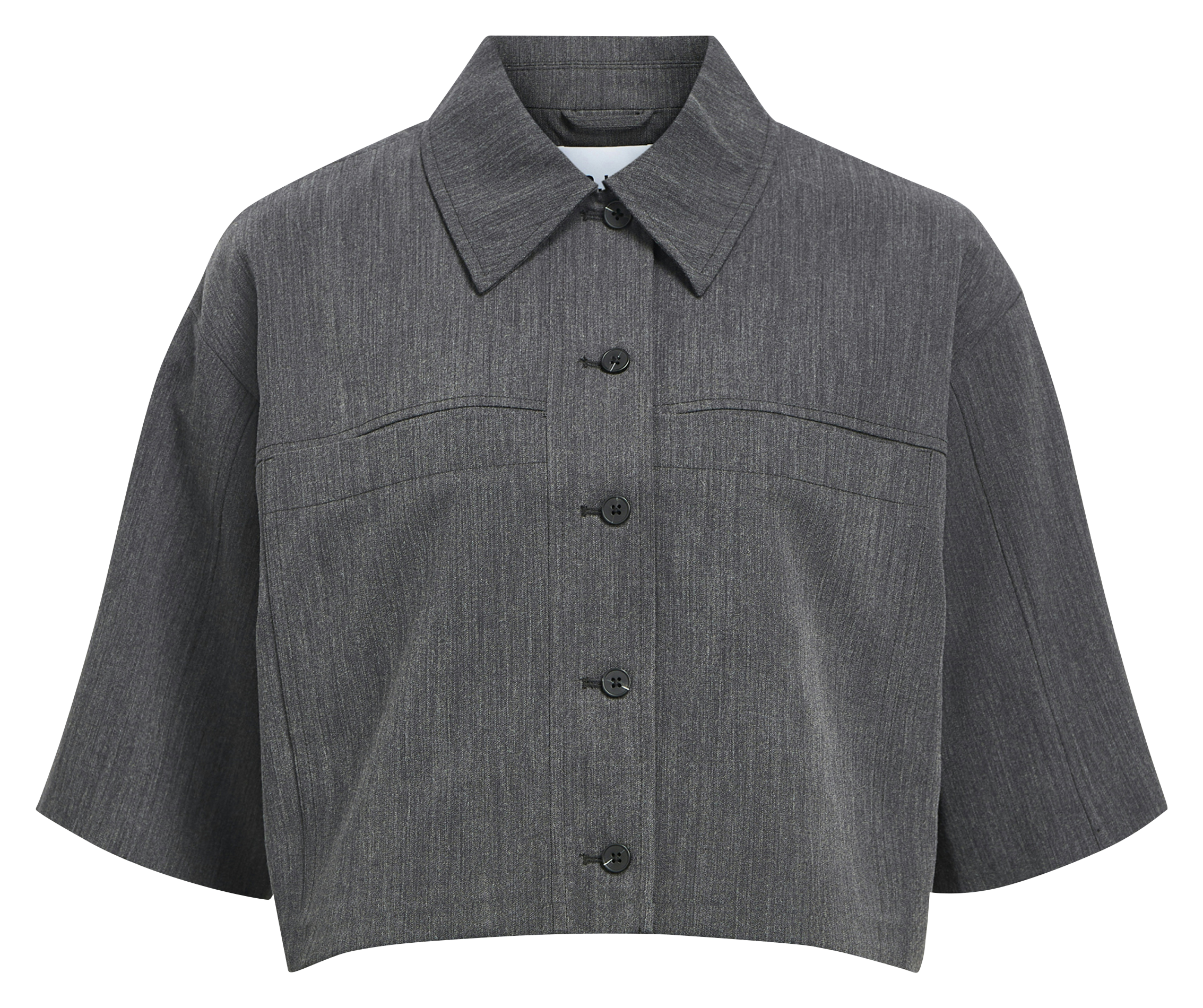 Chemise courte col classique OBJECT Gris