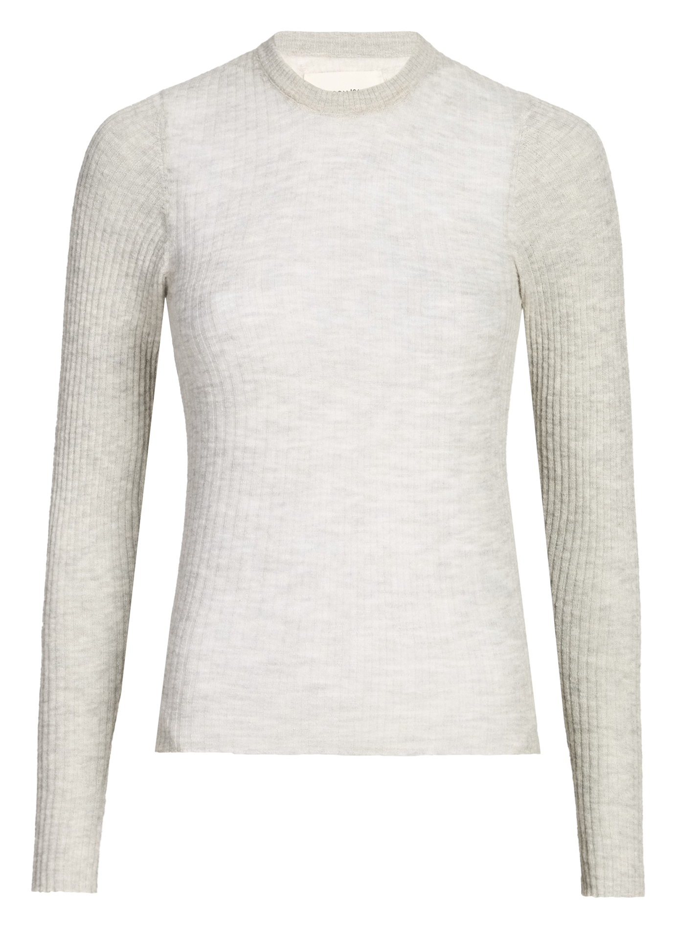 Rundhalsausschnitt Pullover in Uni mit Rippenmuster SAISON 1865 Grau