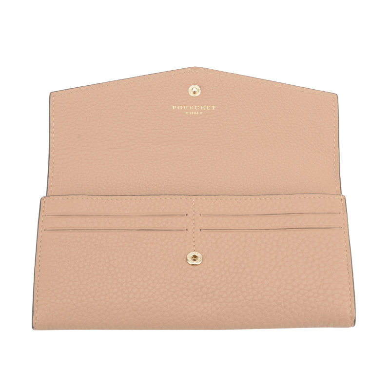 Leather coin purse POURCHET Brown