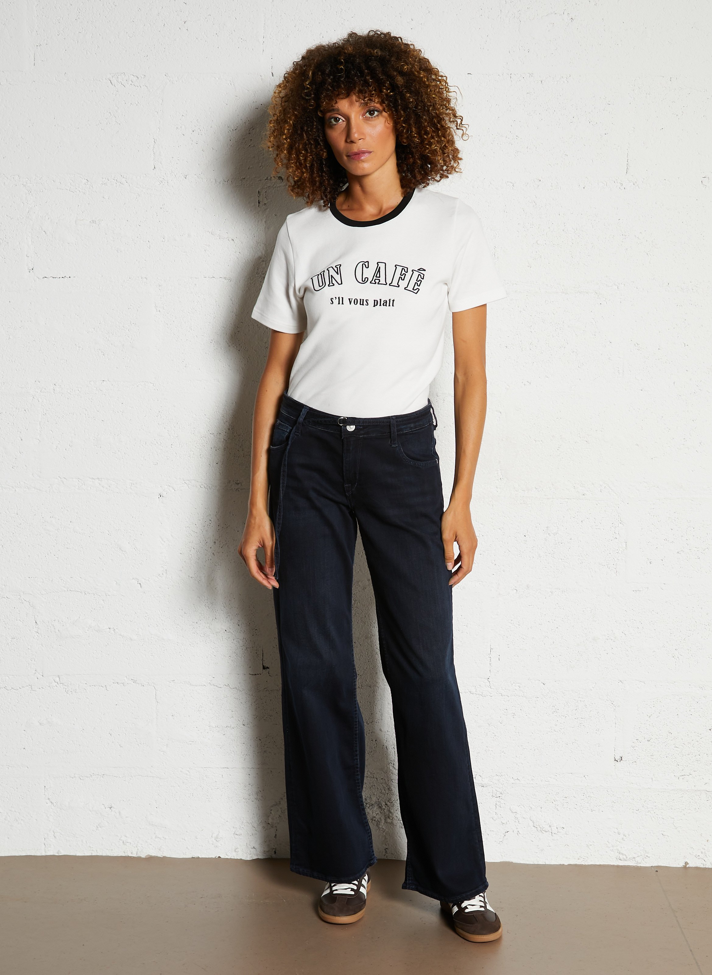 Jean large en coton mélangé LE TEMPS DES CERISES Bleu