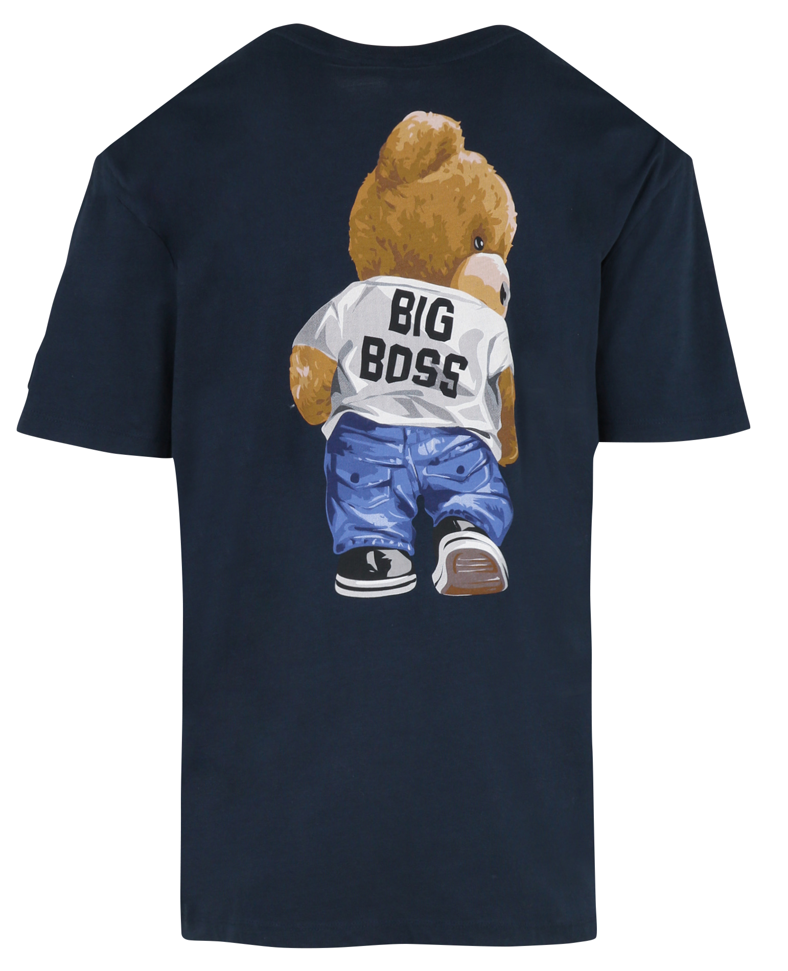 Loose-fit round-neck cotton T-shirt with screen print LE TEMPS DES CERISES Blue