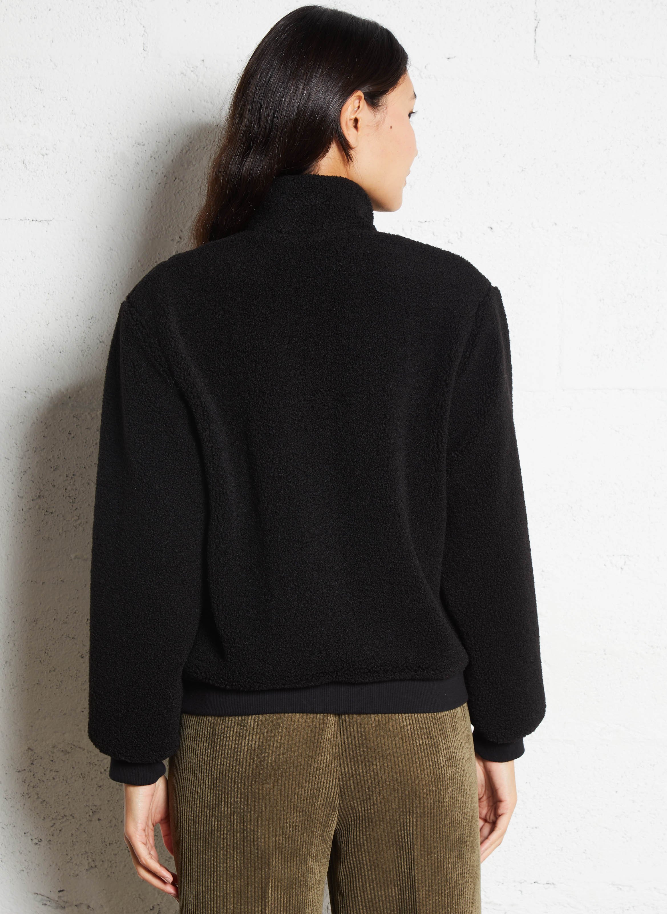 Straight sherpa jacket I CODE Black