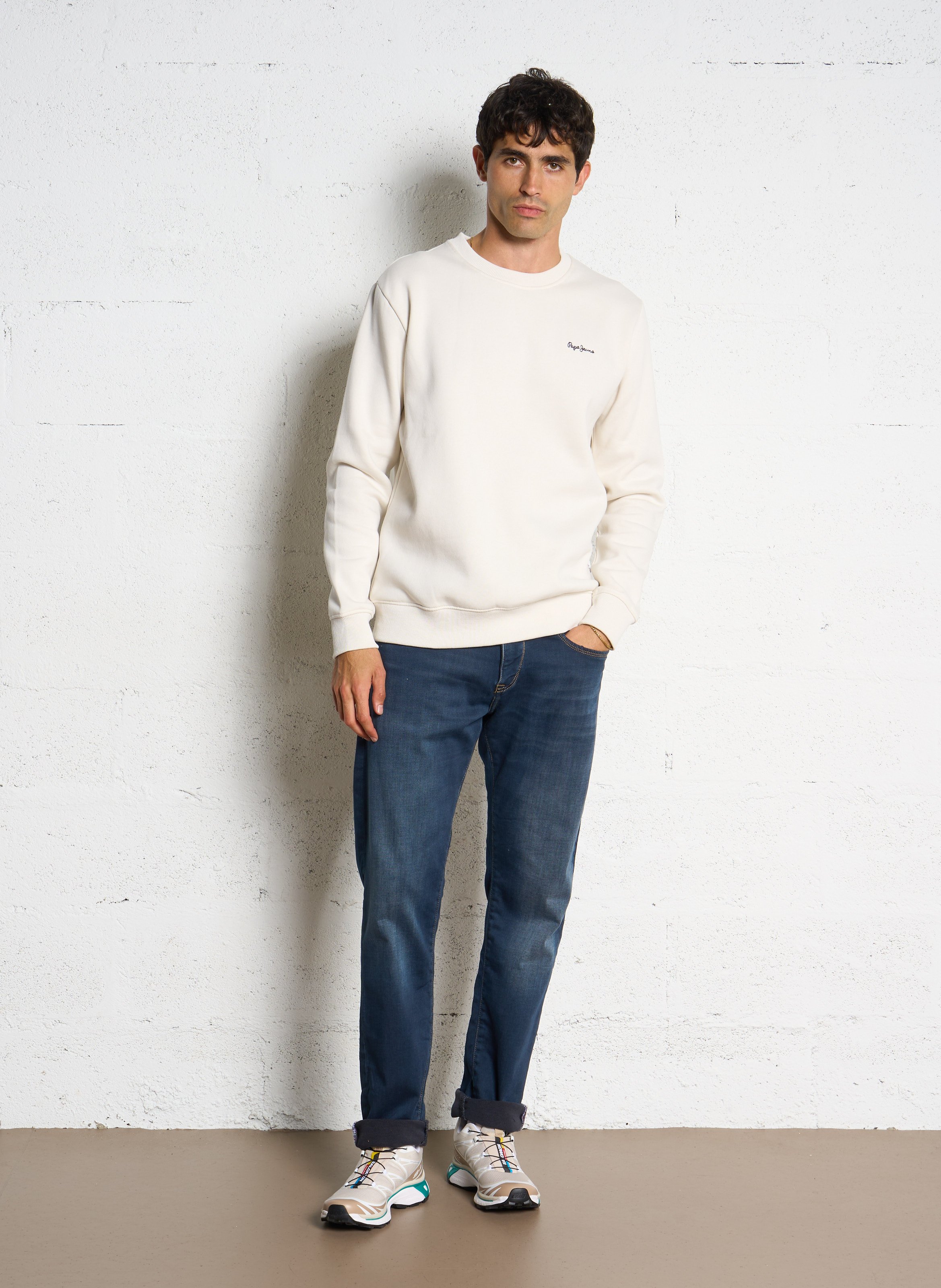 Cotton-blend straight jeans LE TEMPS DES CERISES Blue