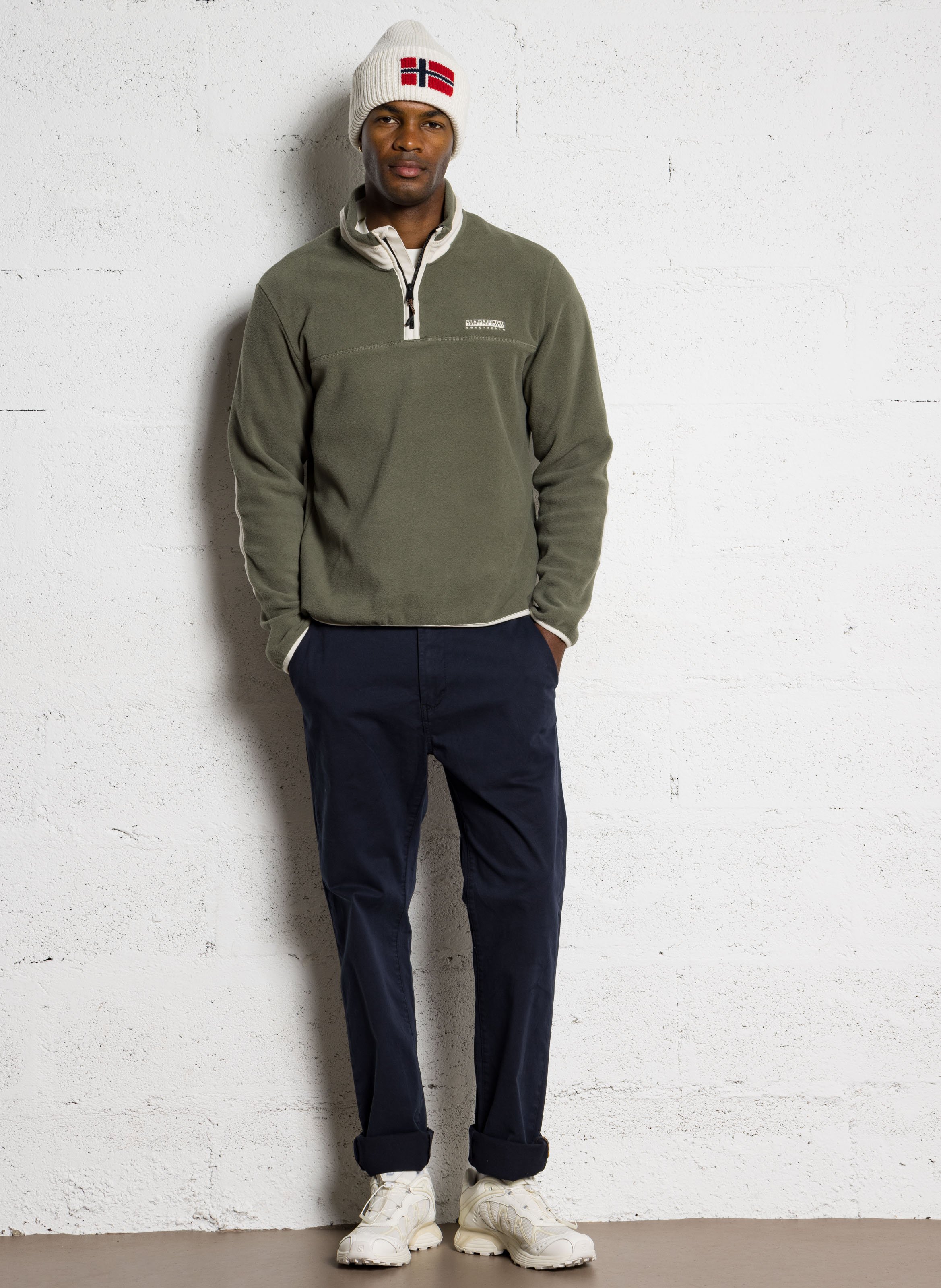 Rechte fleece met opstaande kraag NAPAPIJRI Groen