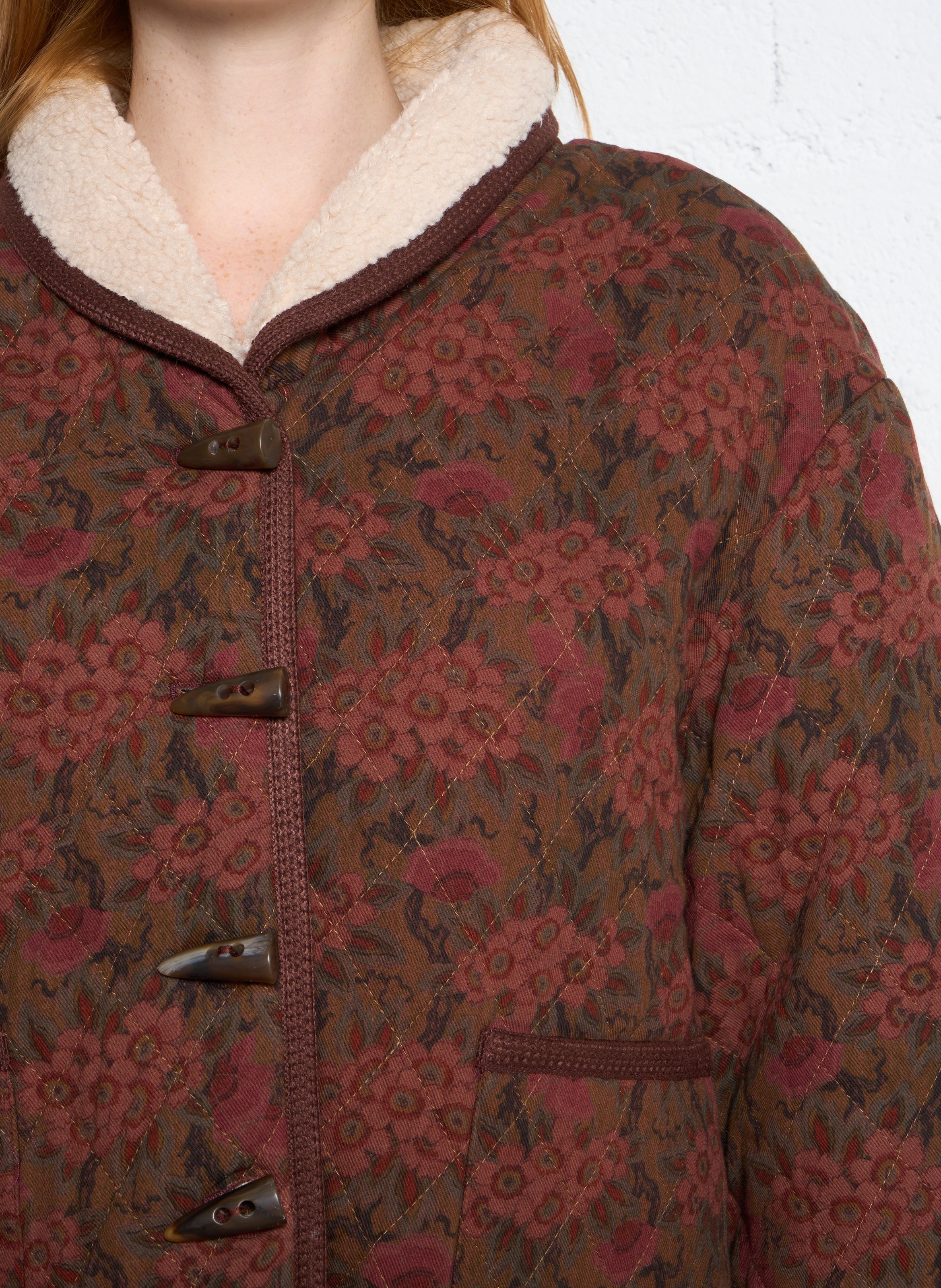 Baumwolljacke mit Rundhalsausschnitt THE KORNER Braun