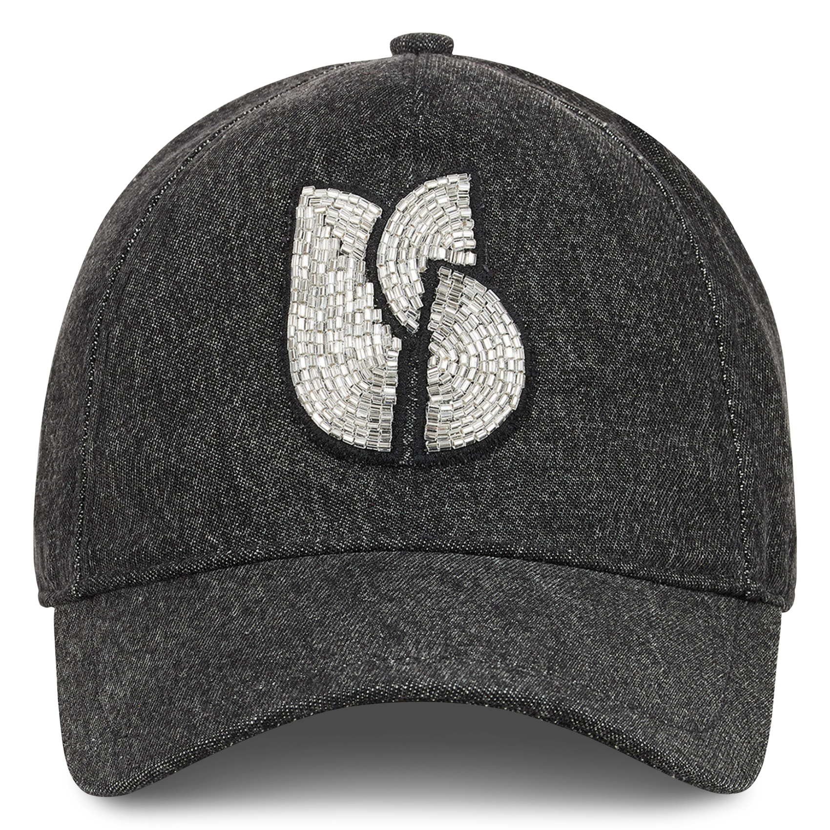 Casquette logo perlé en coton BA&SH Argent