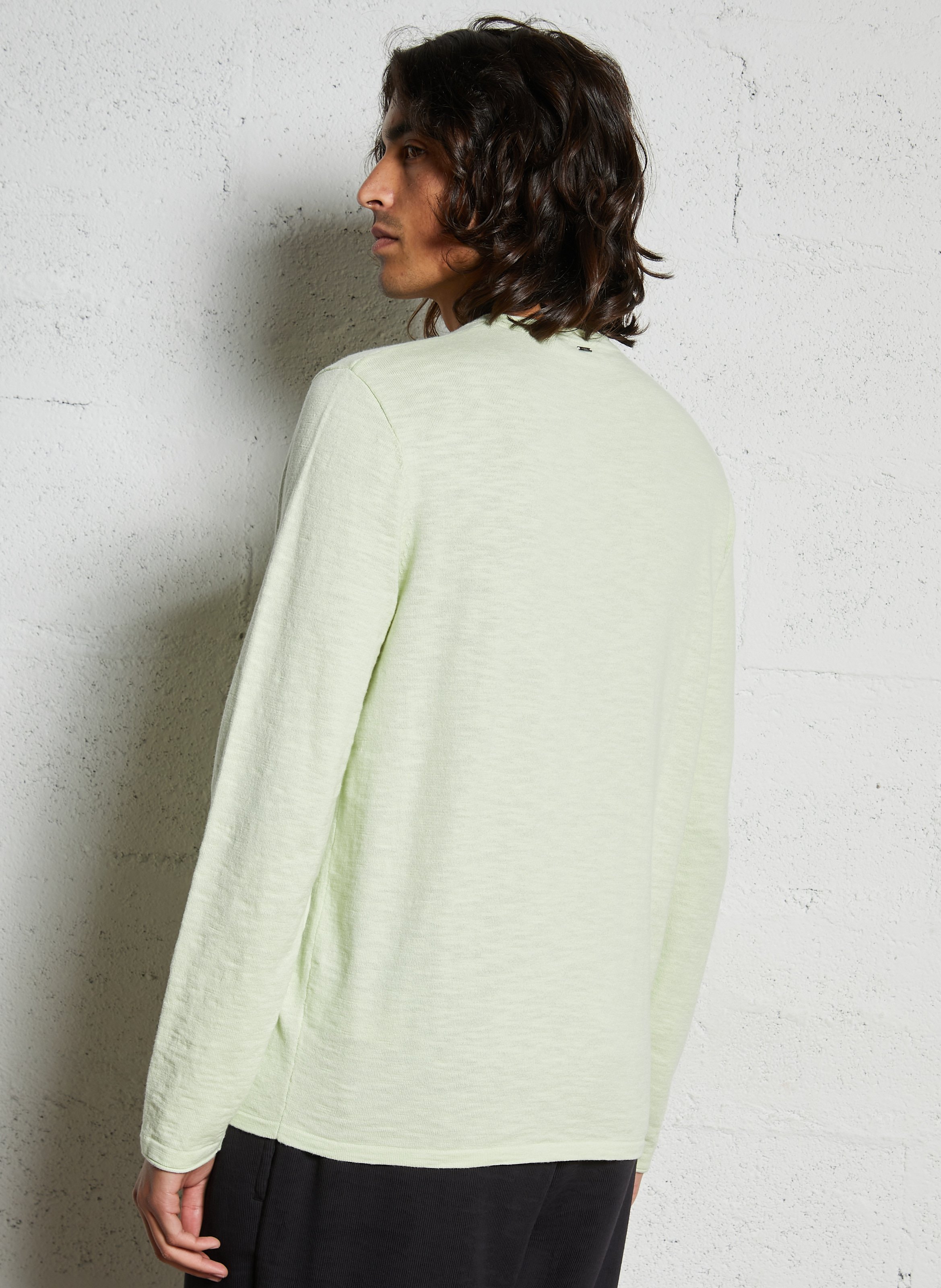 Gerader Rundhalsausschnitt-Pullover aus Flammengarn IKKS Grun