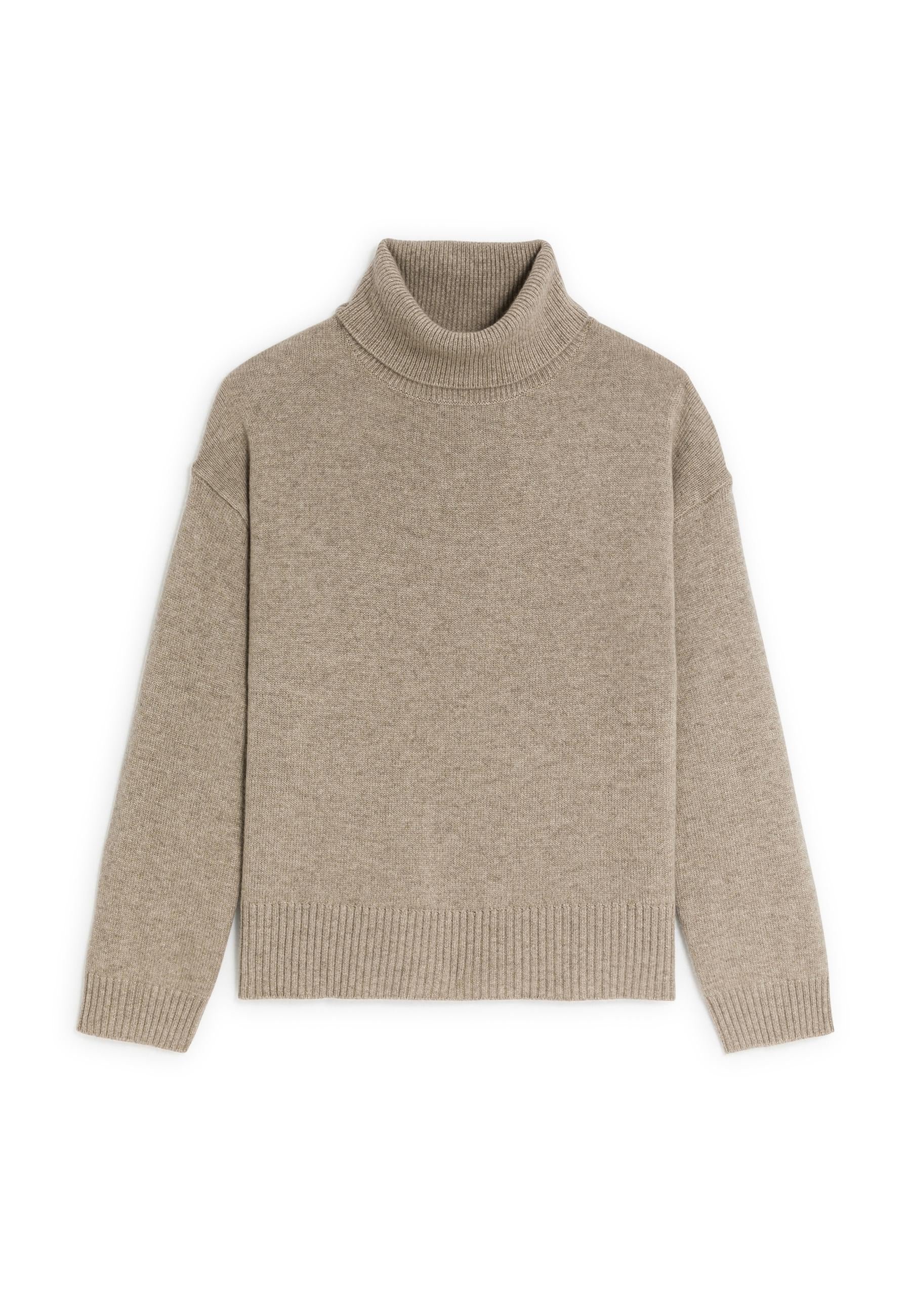 Oversized cashmere turtleneck sweater RODIER Brown