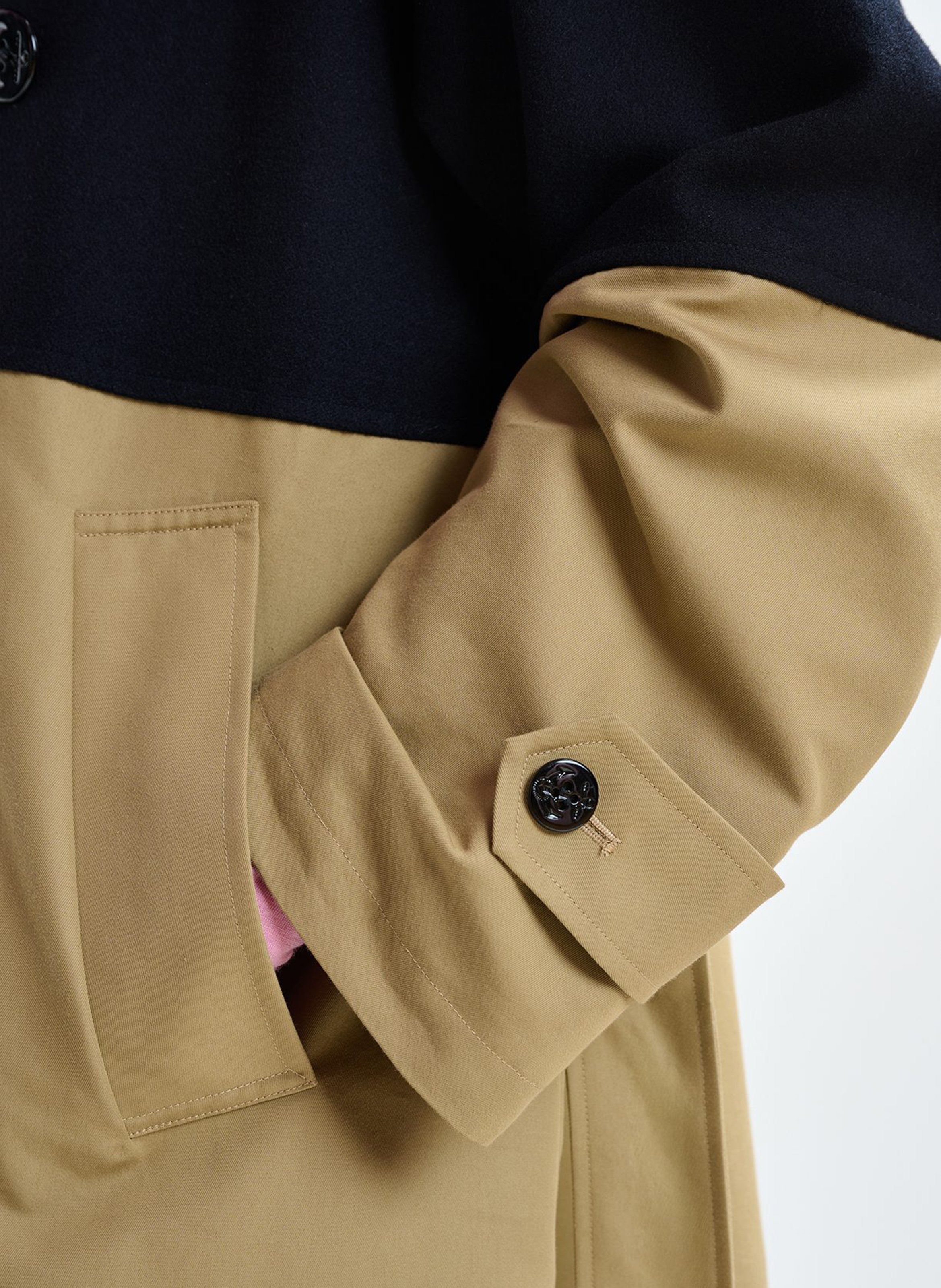 Straight wool-blend trench coat with tailored collar ESSENTIEL ANTWERP Brown