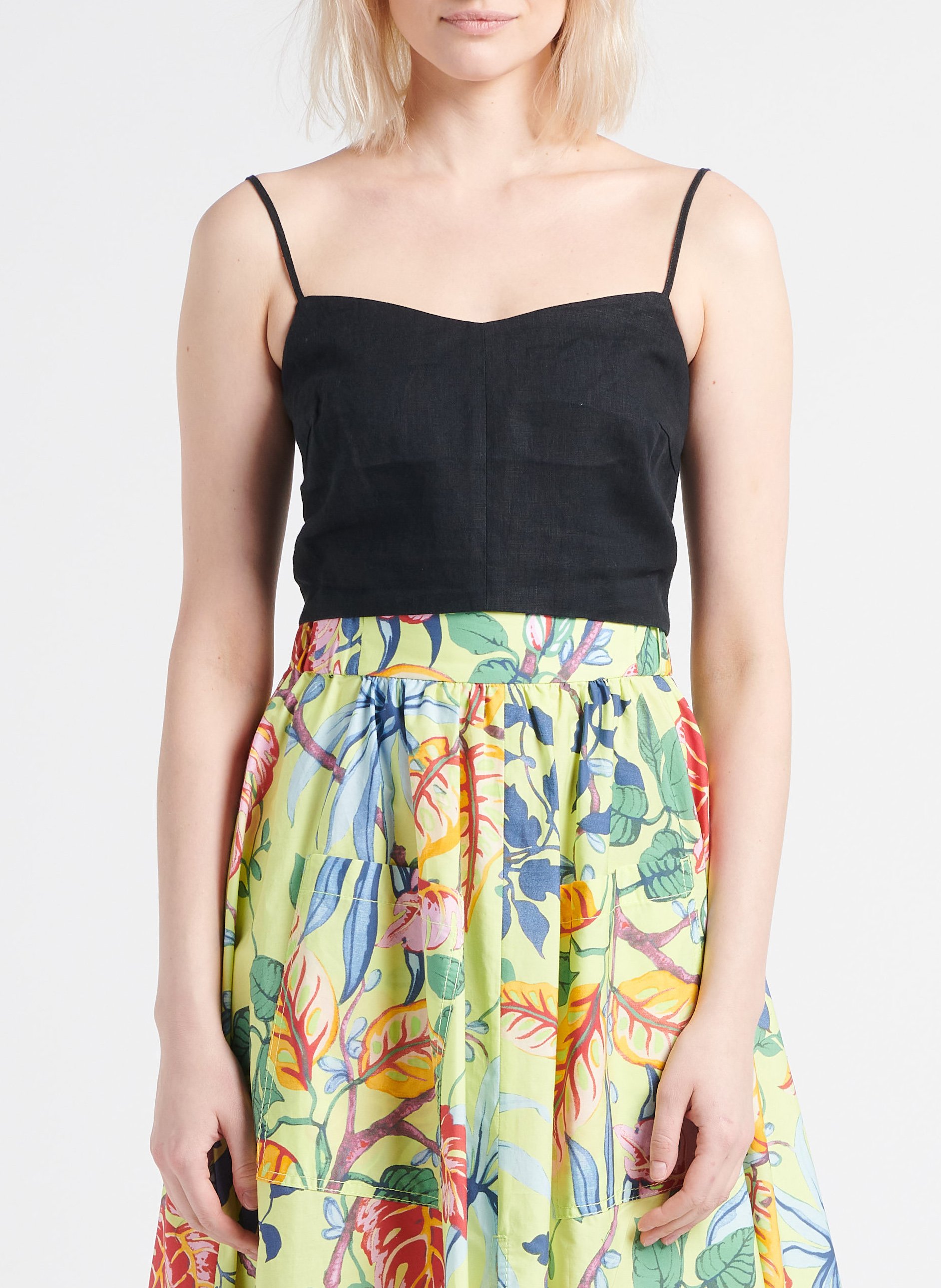 Top court sans manches en lin  MAX&Co. Noir