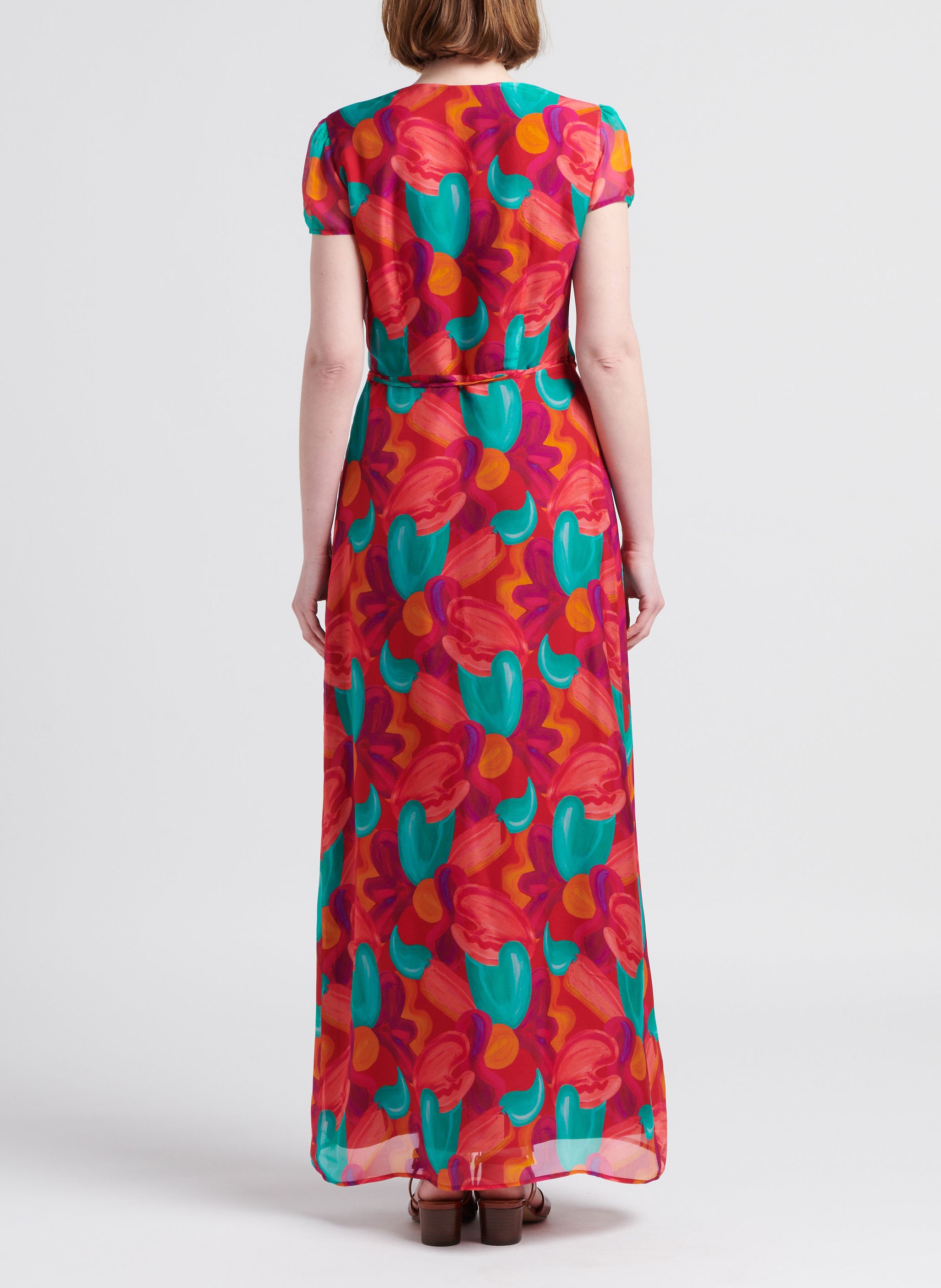 Robe longue portefeuille à imprimé SOI PARIS Multicolore