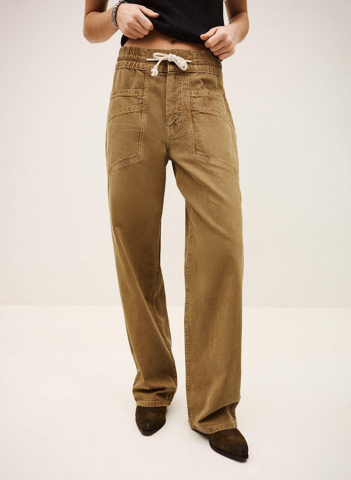 Pantalon droit en coton mélangé BA&SH