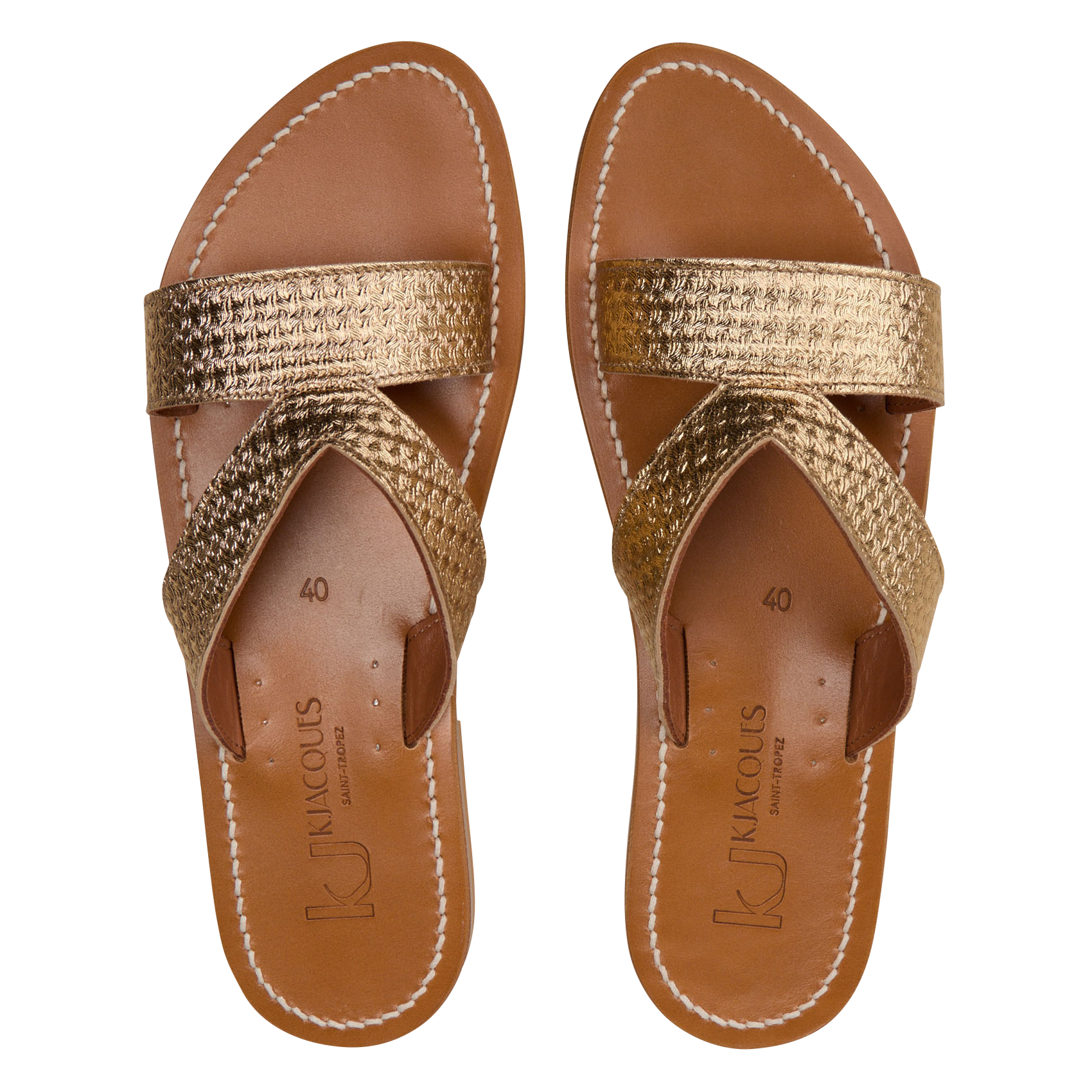 Sandales paltes en cuir K JACQUES Doré