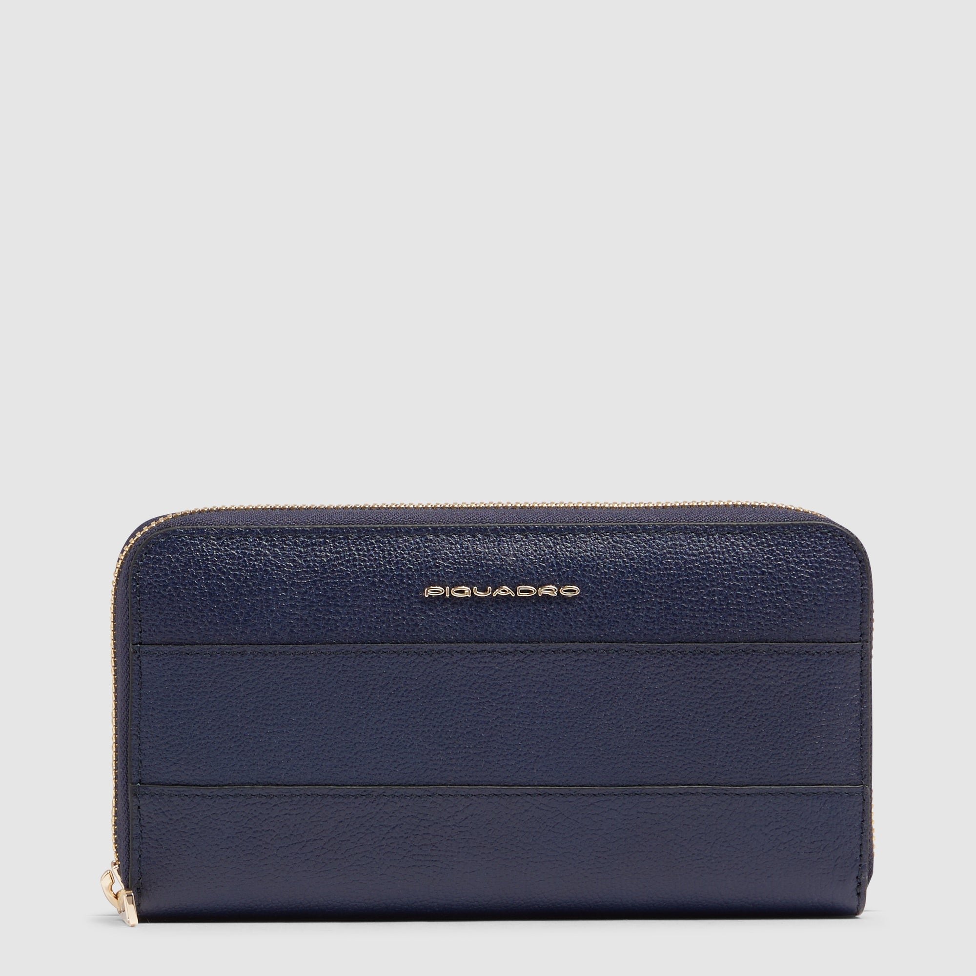 Women's zip-around wallet with four compartments PIQUADRO Blue