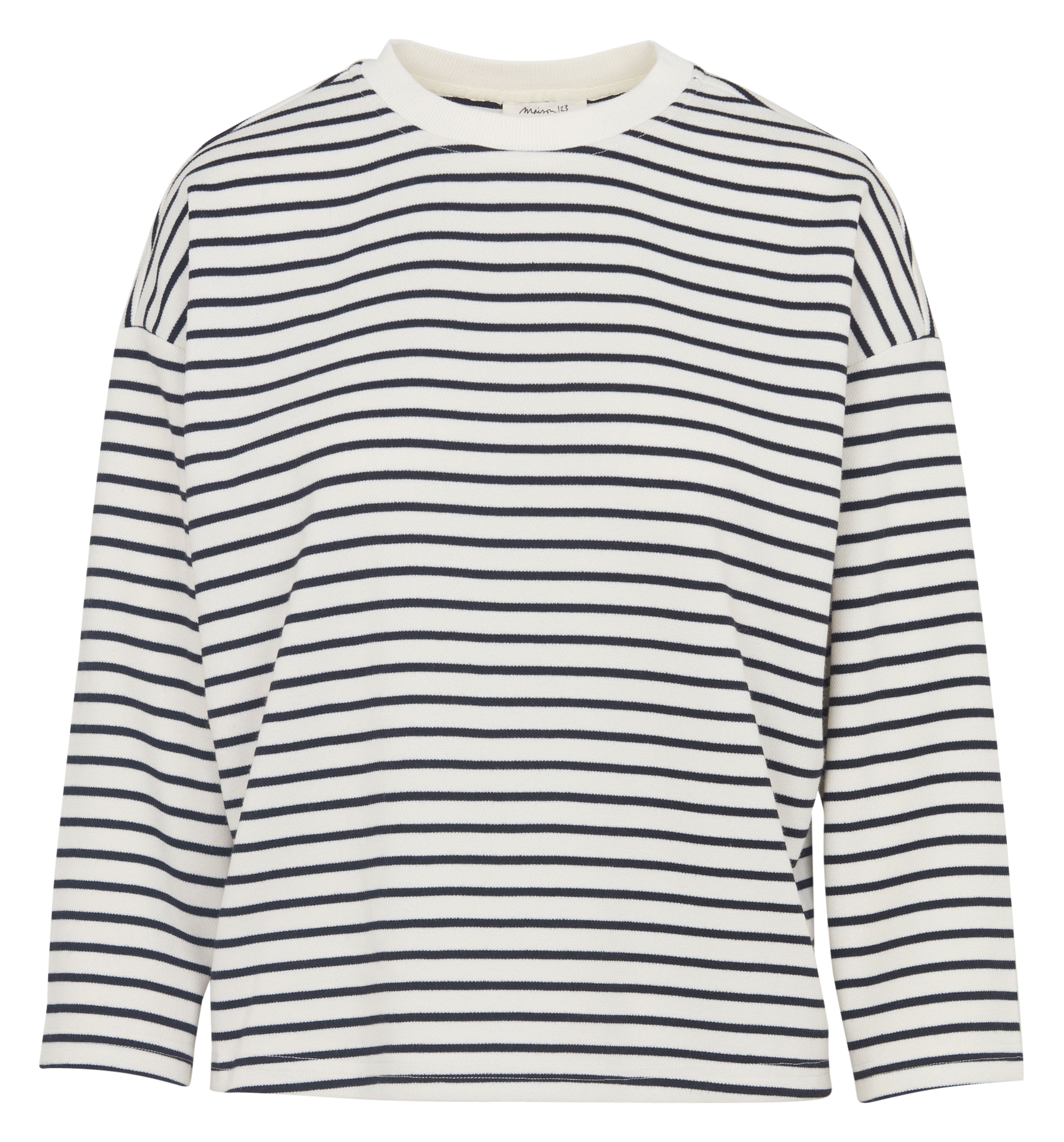 Gestreiftes locker geschnittenes T-Shirt mit Rundhalsausschnitt MAISON 123 Weiss