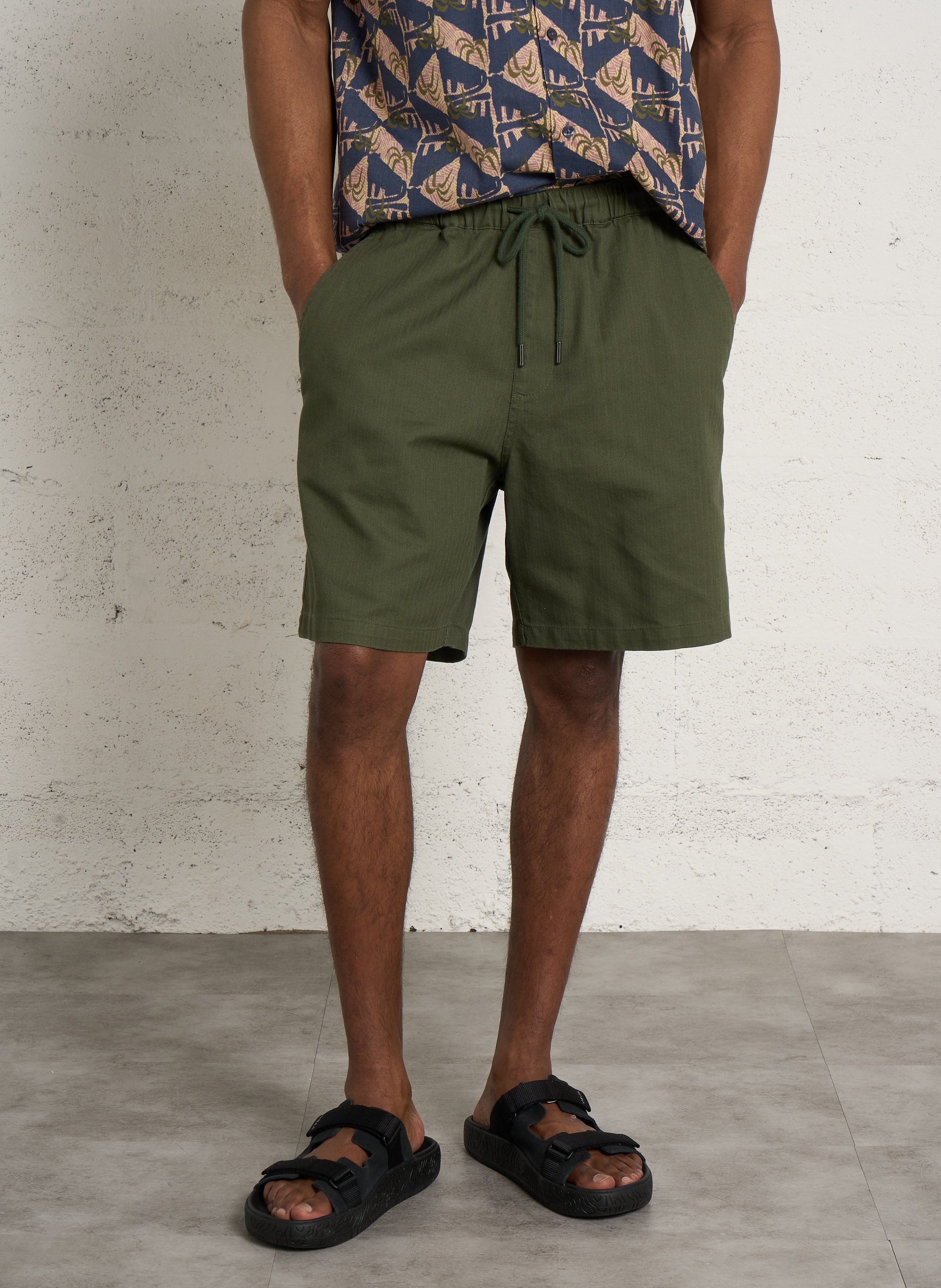 Short droit en coton FARAH Vert