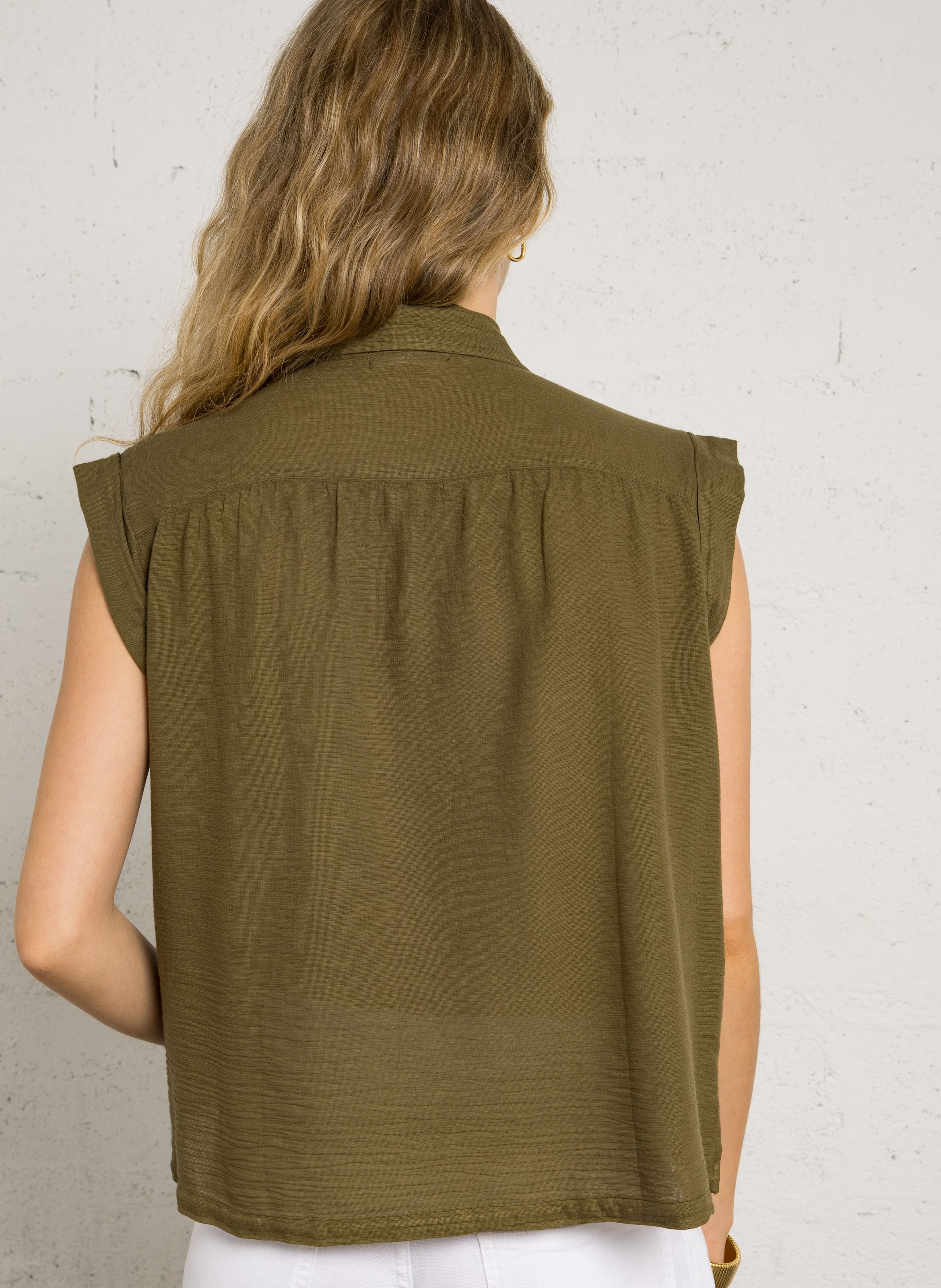 Katoenen oversized blouse BELLA JONES Kaki