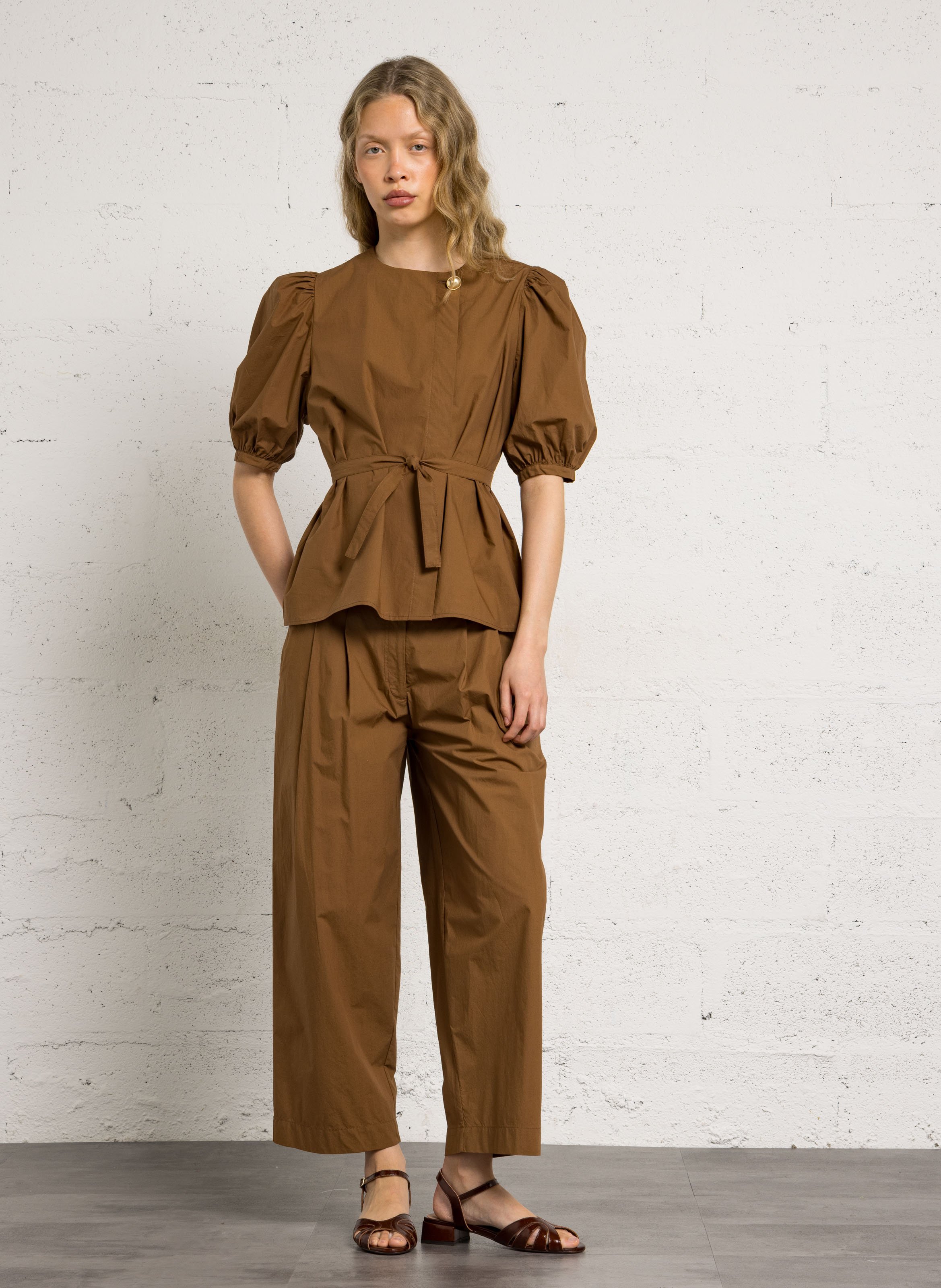 Aimee dotted Swiss top BELLEPIECE Brown