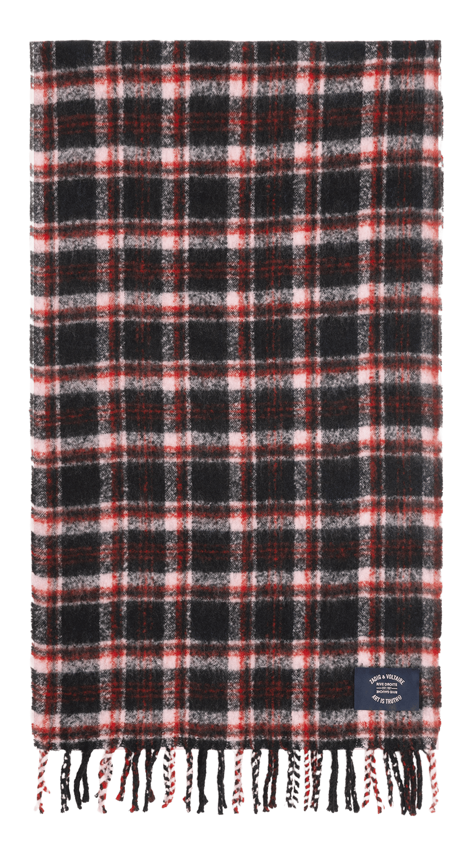 Rectangular checked scarf Grey