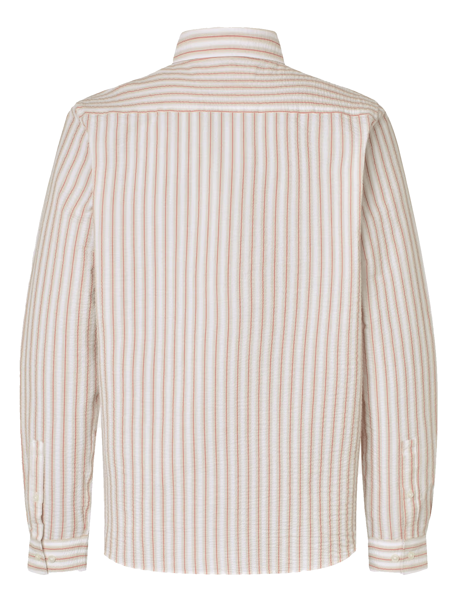 Rechte klassieke kraag blouse van biologisch katoenmix met strepen. SAMSOE SAMSOE Veelkleurig