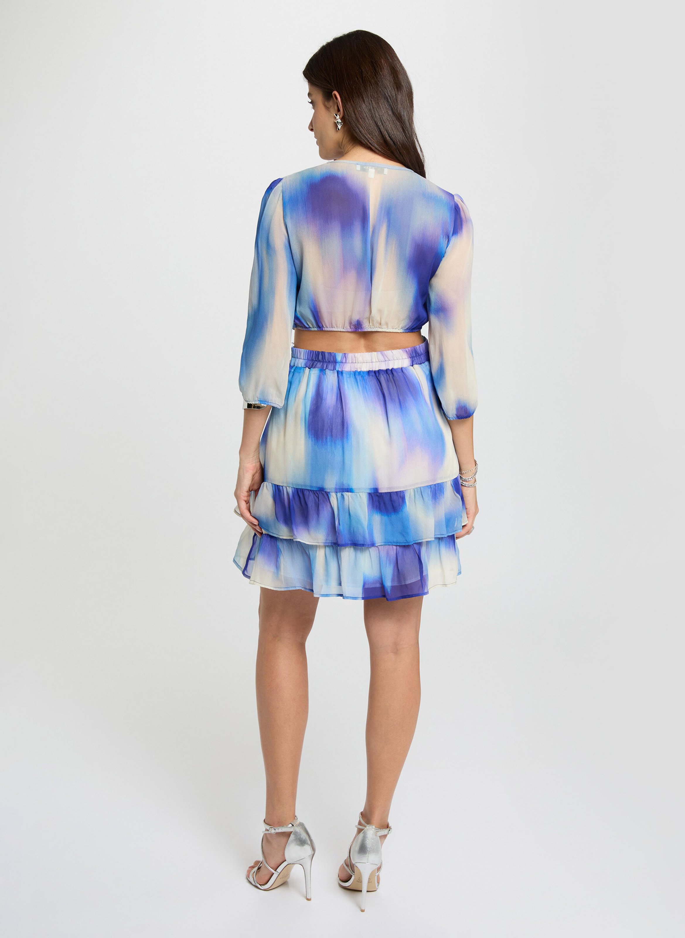 Robe courte imprimée col v MORGAN Multicolore