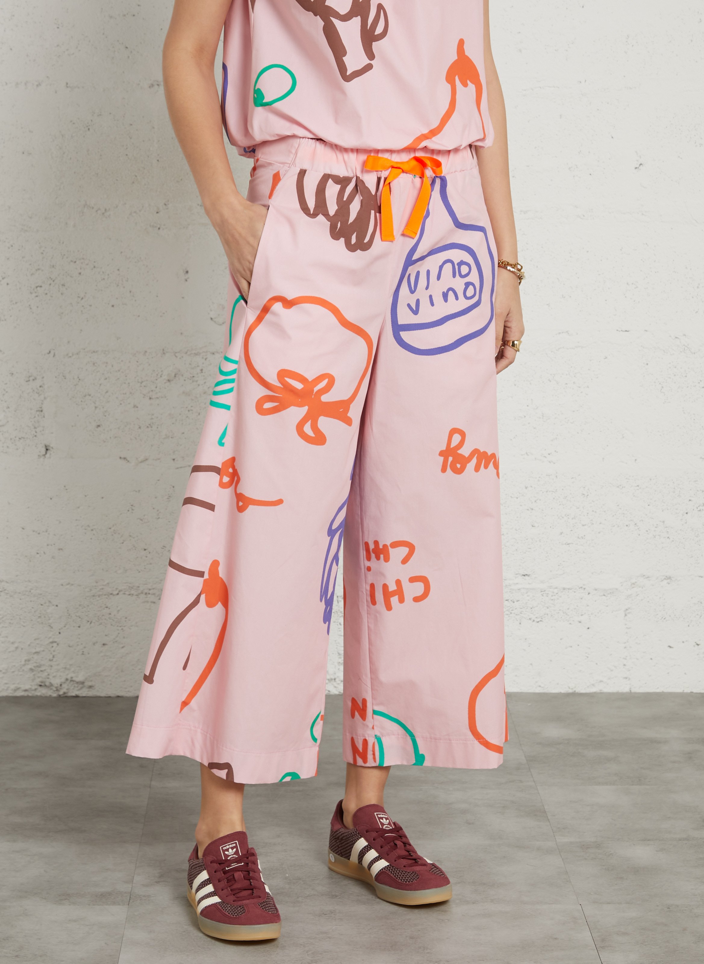 Checked straight-leg pants DR BLOOM Pink