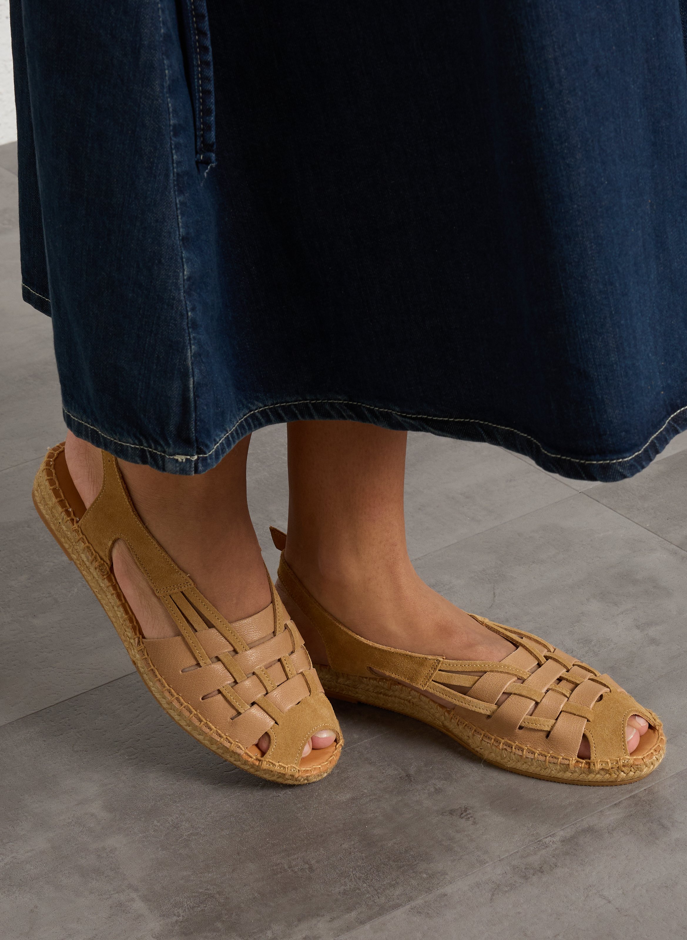 Espadrilles en cuir NAGUISA Marron