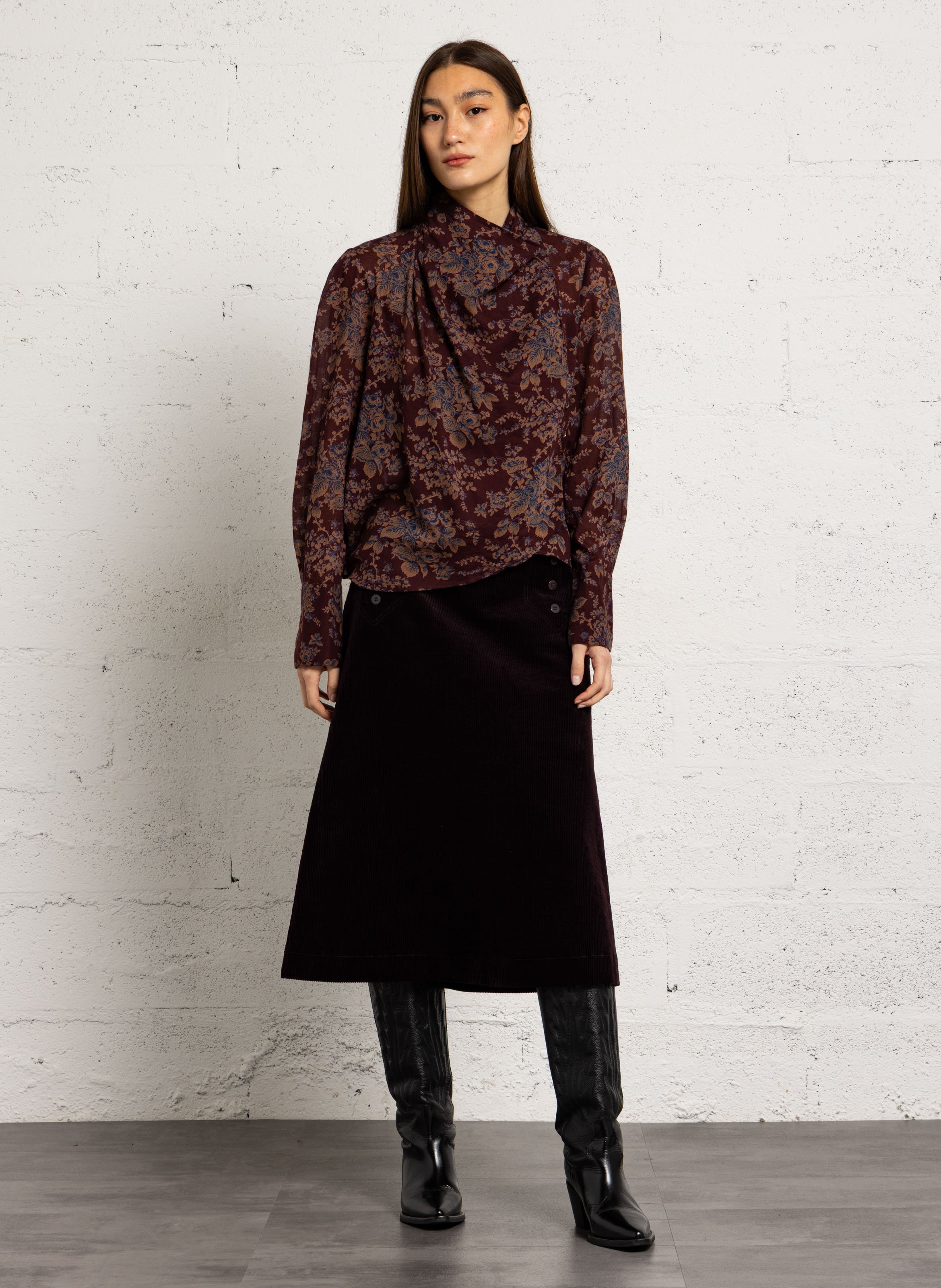 Baumwoll-Top mit Print ANTIK BATIK Braun