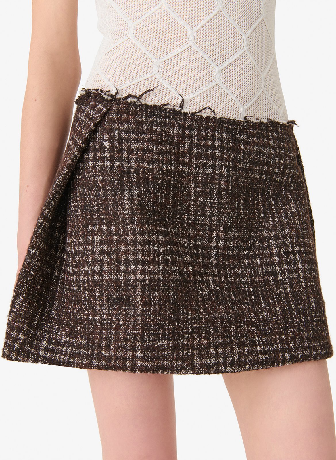 Jupe courte en jacquard IRO Marron