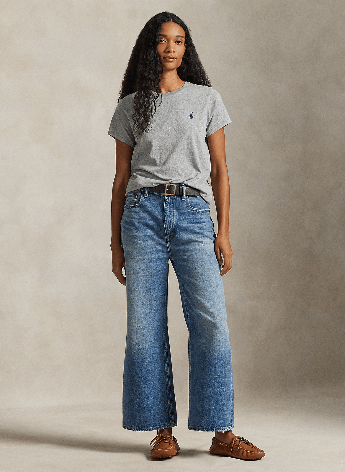 Short-sleeved plain t-shirt with logo POLO RALPH LAUREN Grey