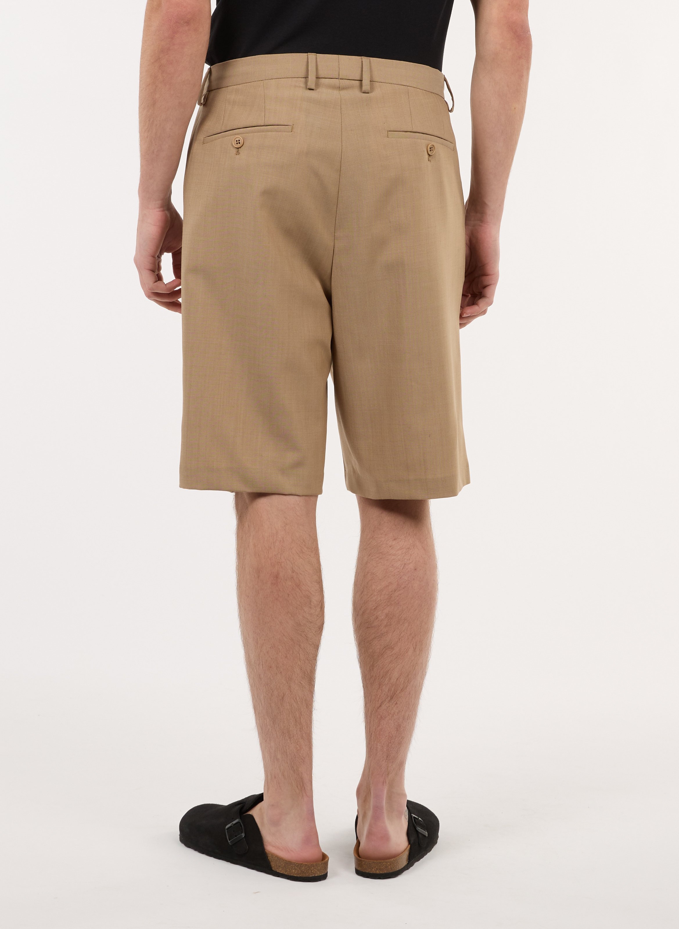 Gerade geschnittene Shorts aus Wolle SAISON 1865 Beige