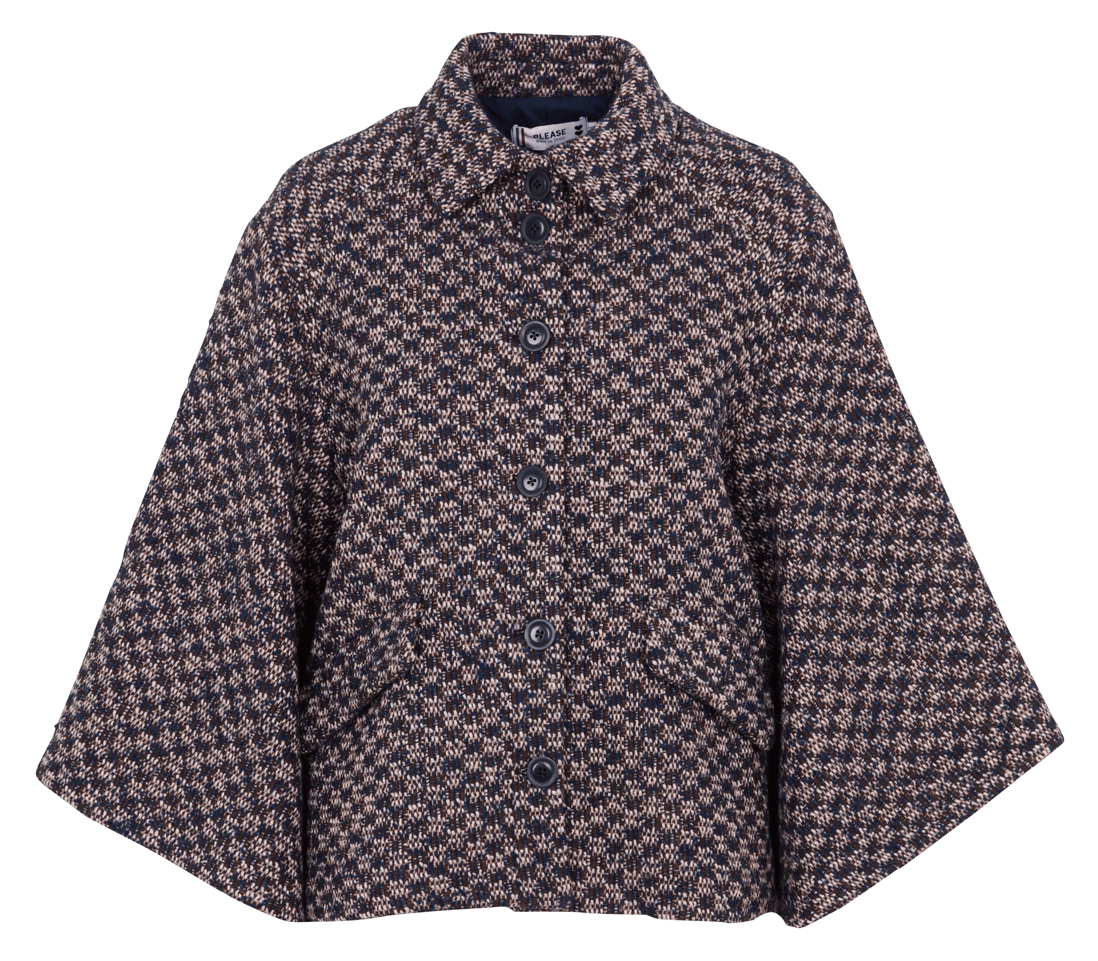Weite Tweed-Jacke PLEASE Blau