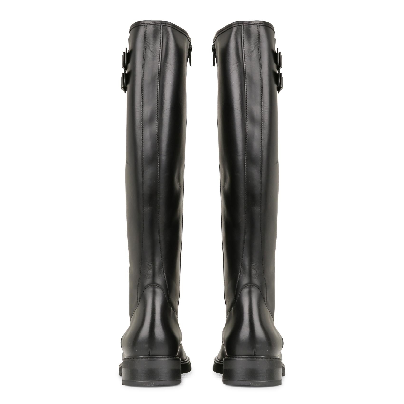 Bottes plates unies en cuir LA FEE MARABOUTEE Noir