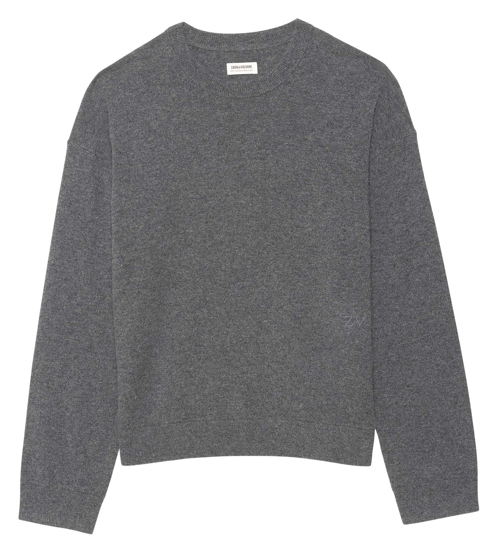 Gerade geschnittener Pullover aus Wollmix mit Rundhalsausschnitt ZADIG&VOLTAIRE Grau