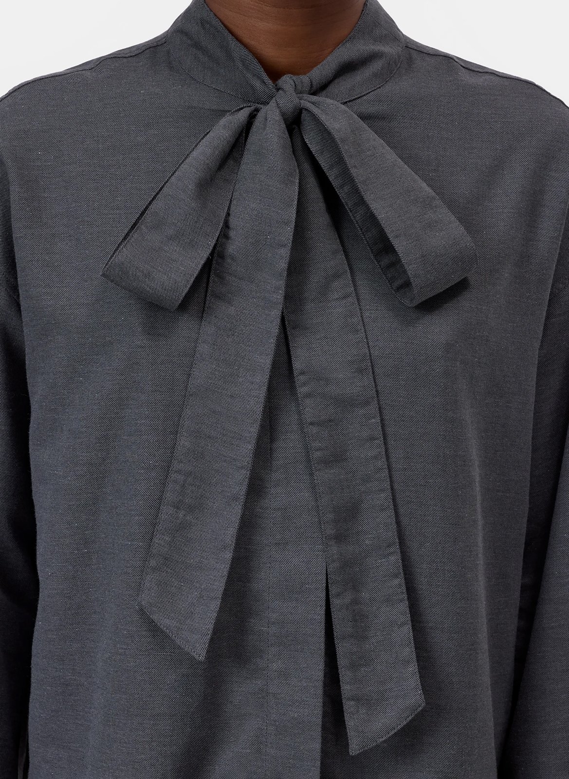 Straight blouse with lavallière collar in cotton and cashmere CLOSED Grey