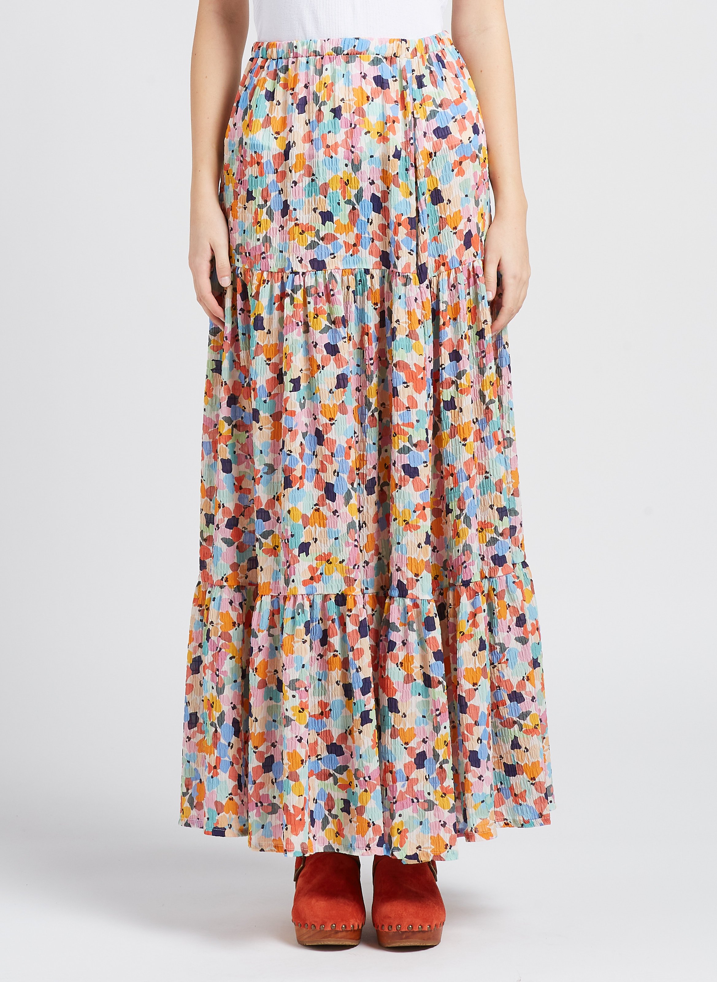 Jupe longue imprimée INDEE Multicolore