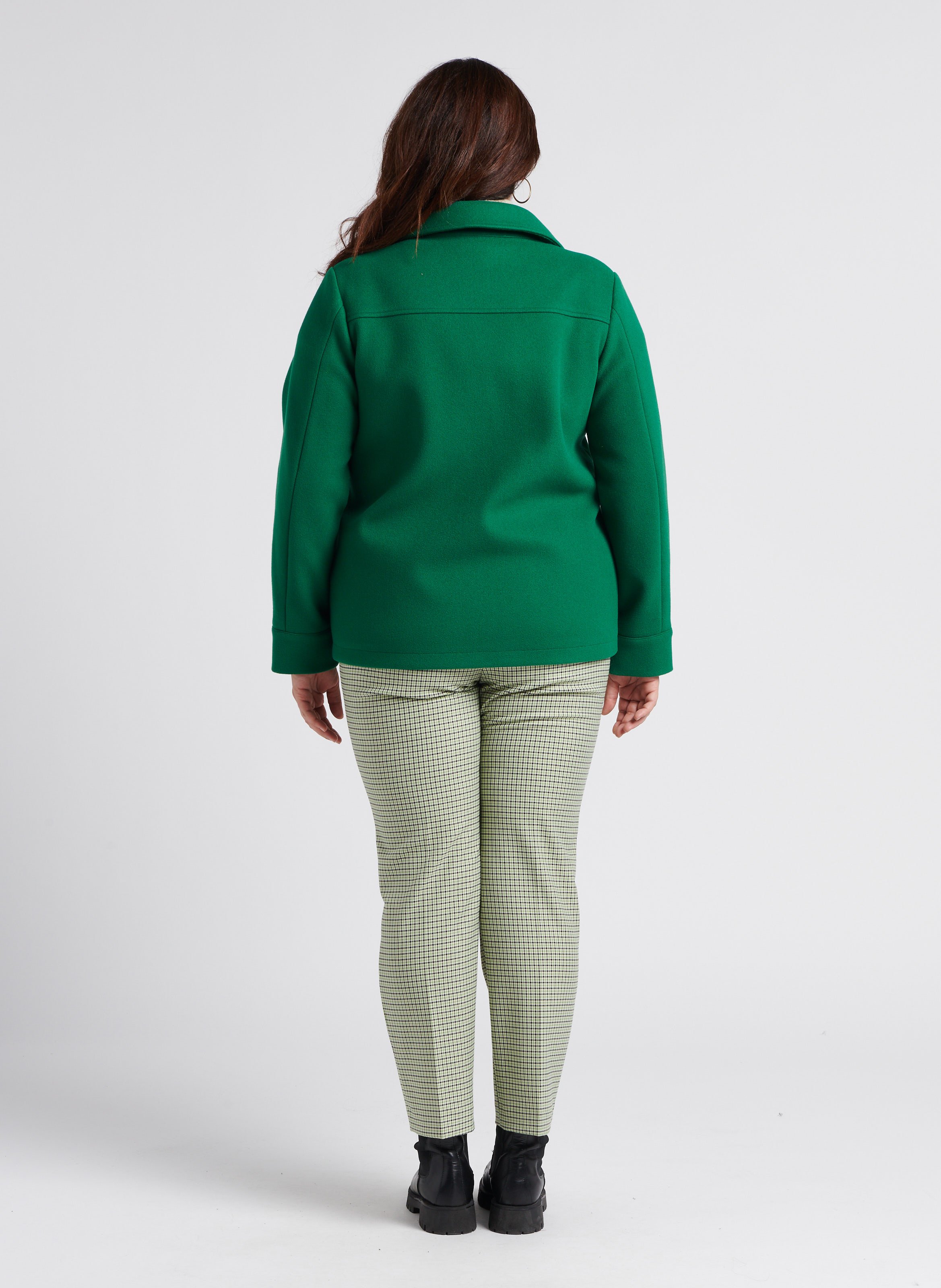 Manteau court col classique  Vert