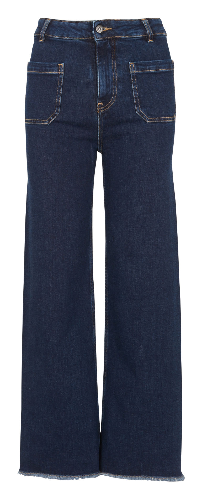 Straight high-rise organic cotton-blend jeans LA FEE MARABOUTEE Blue