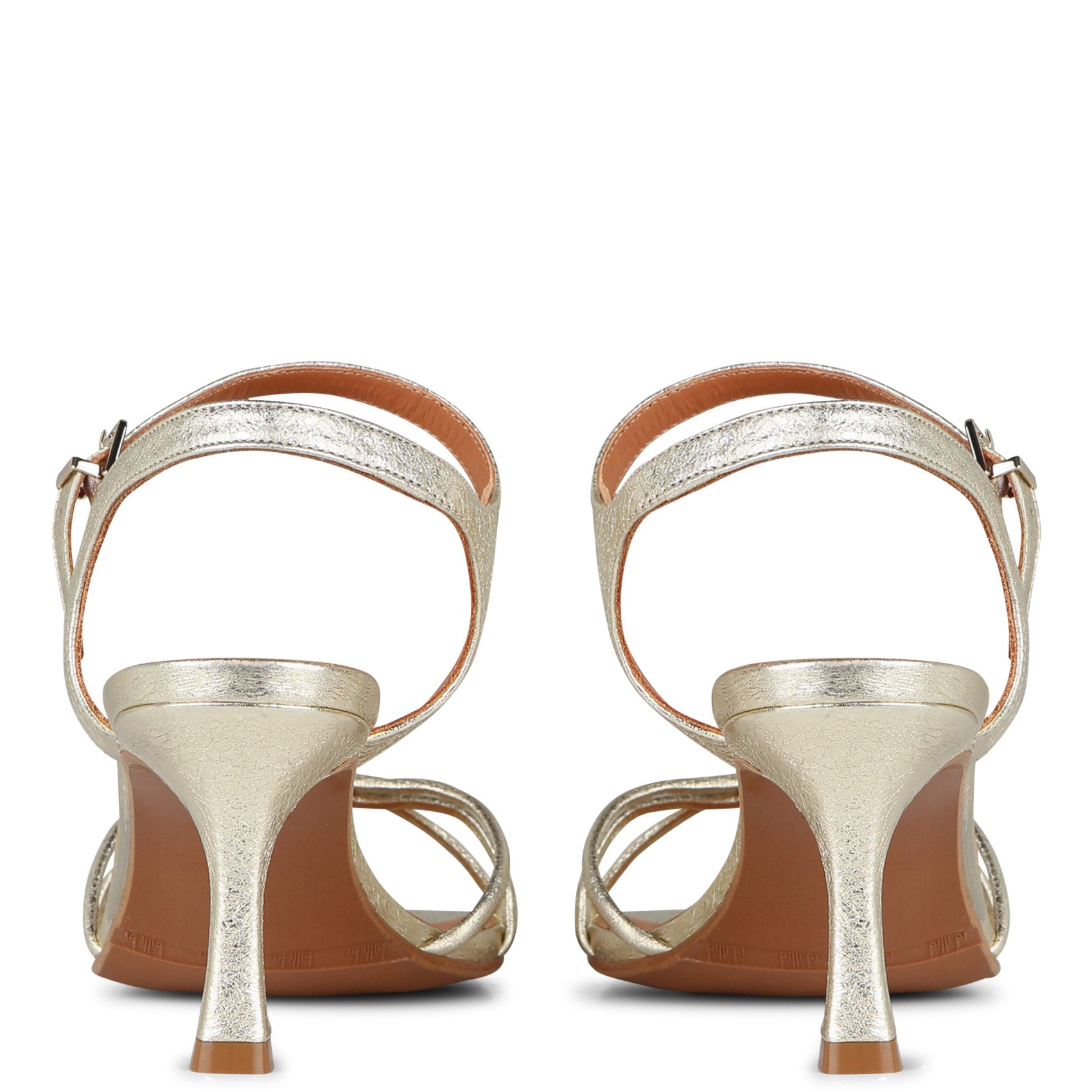 Sandales à talons en cuir métallisé  BILLI BI Doré