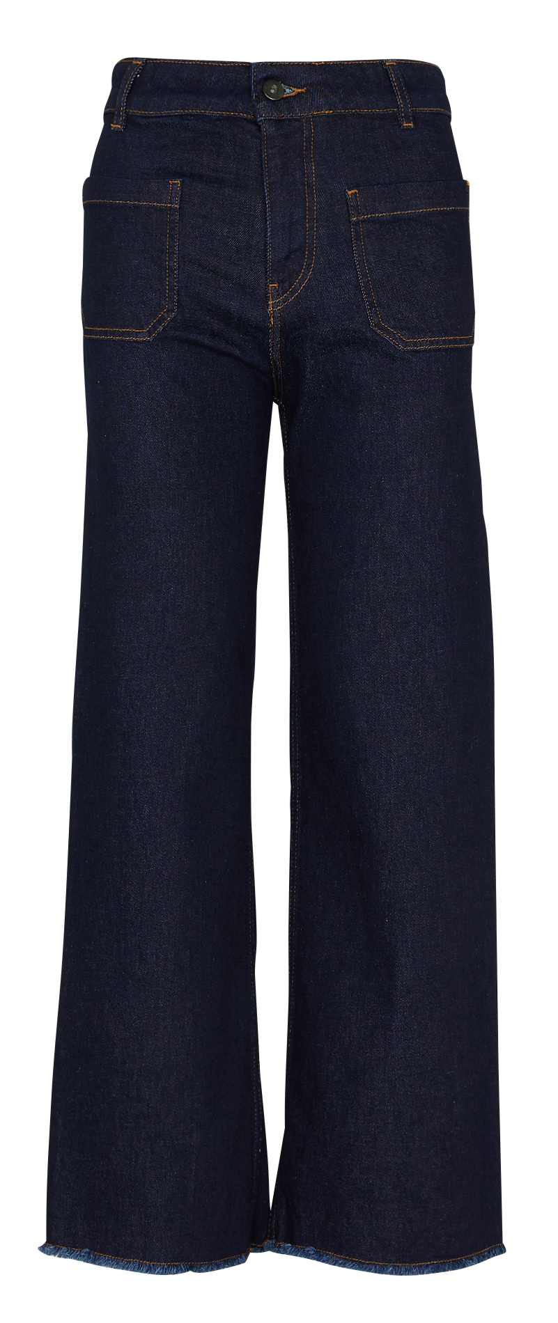 Straight high-rise organic cotton-blend jeans  Dark brut