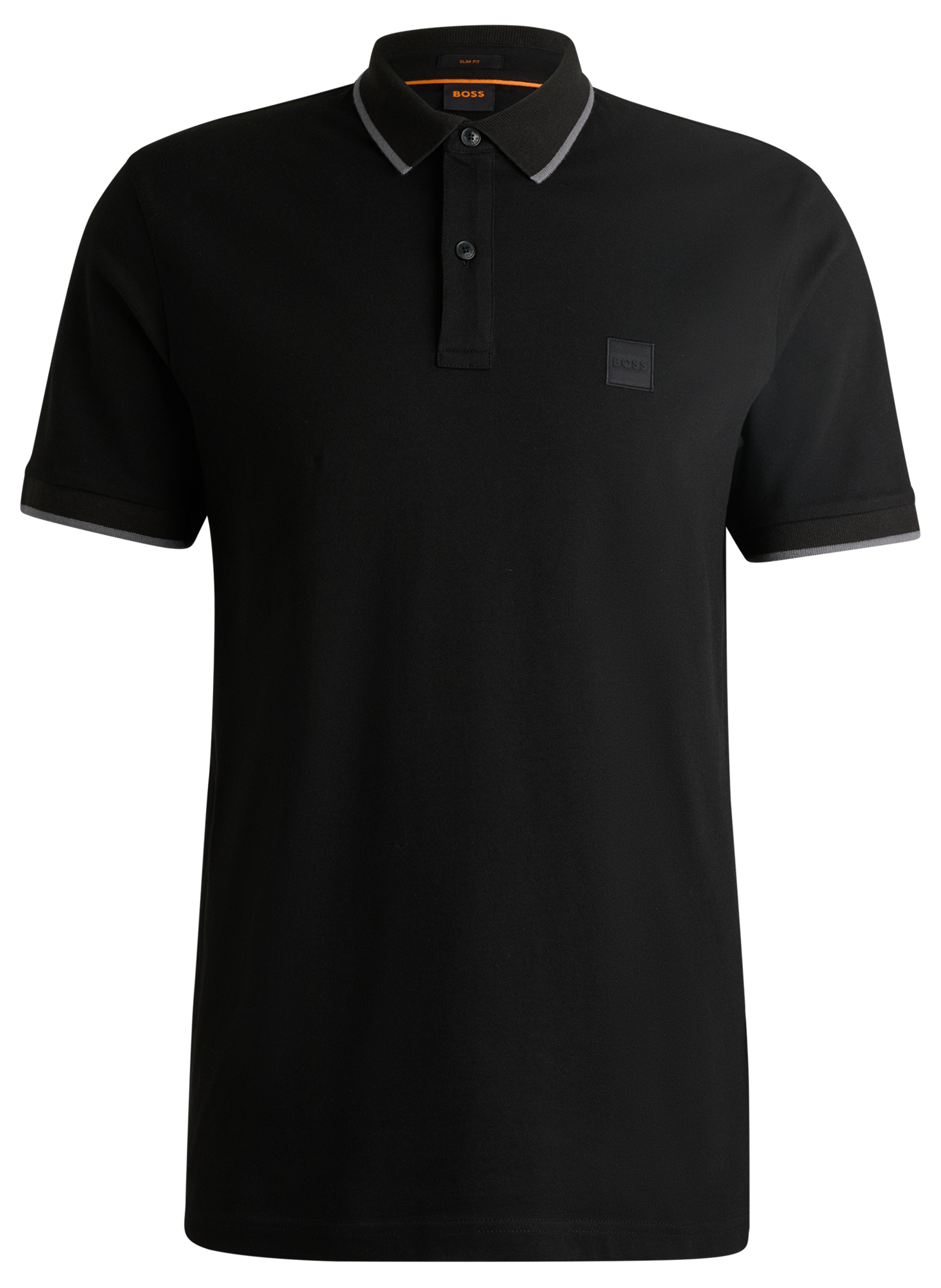 Slim-fit stretch cotton polo shirt BOSS Black