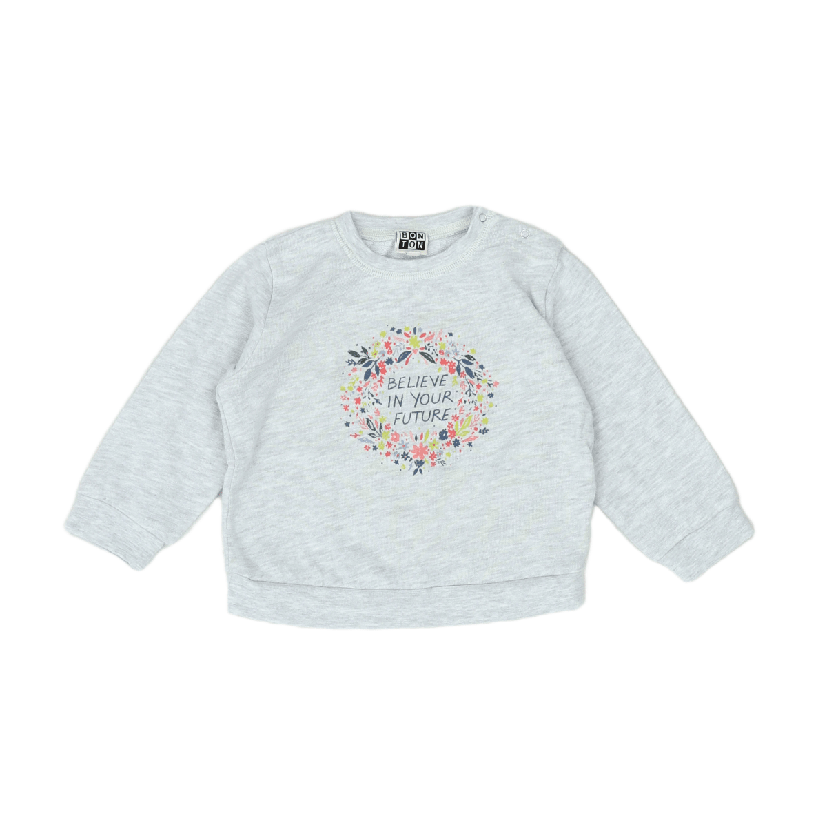 Grey baby sweatshirt - 18 months BONTON - Seconde Main Grey