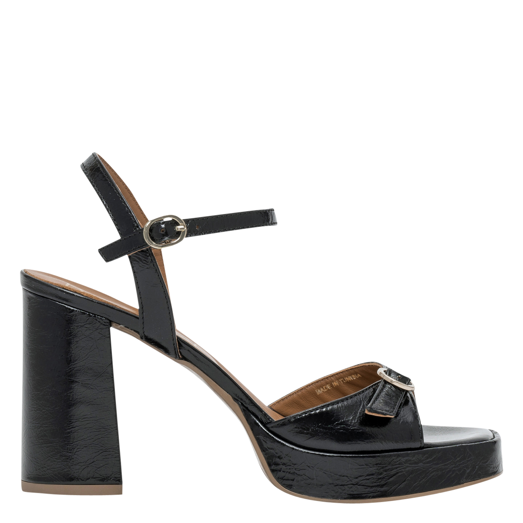 Sandalen aus Vintage-Leder mit Absatz BOCAGE Schwarz